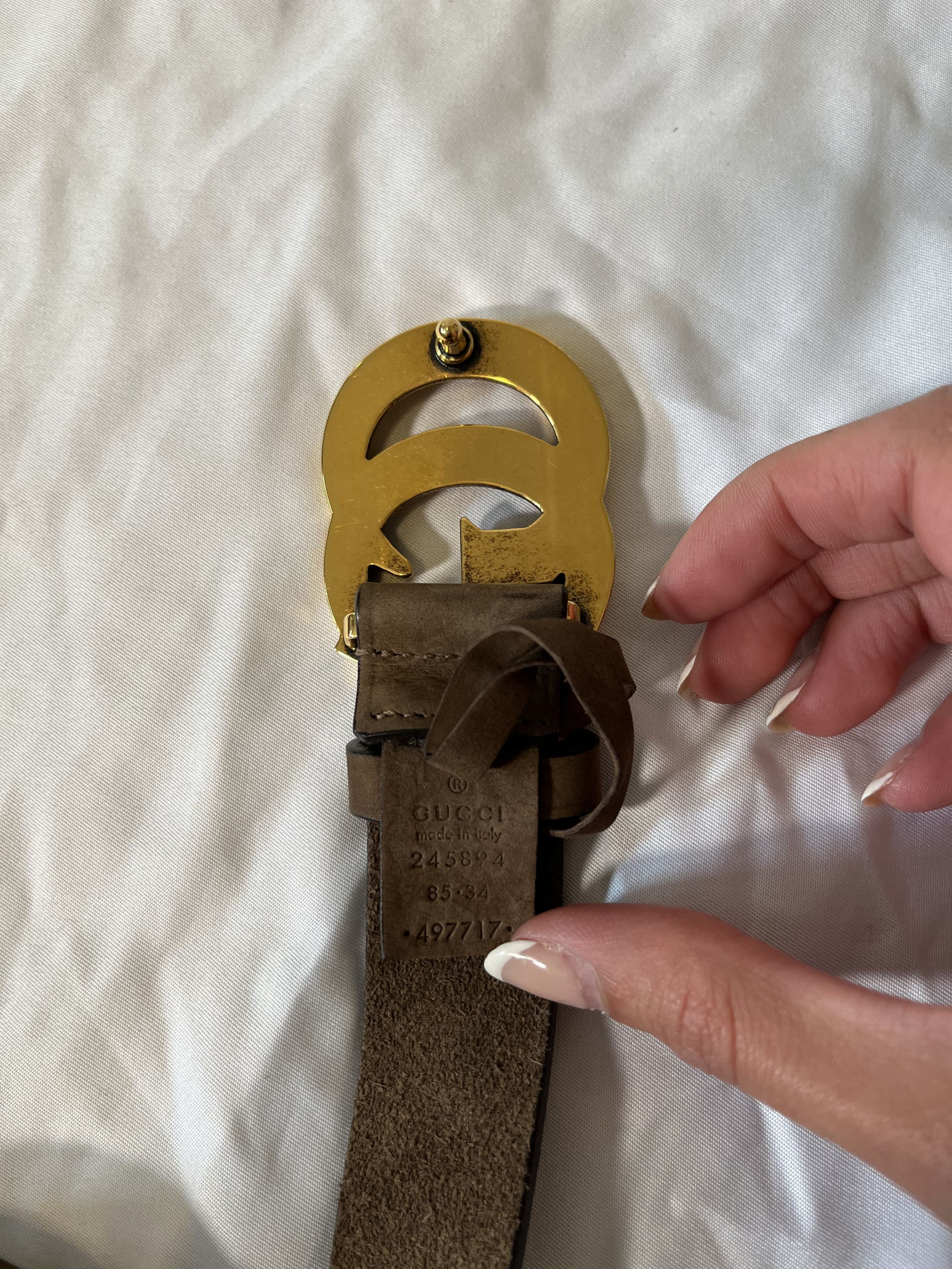 Gucci Tan suede belt Size 32 - 3 Thumbnail