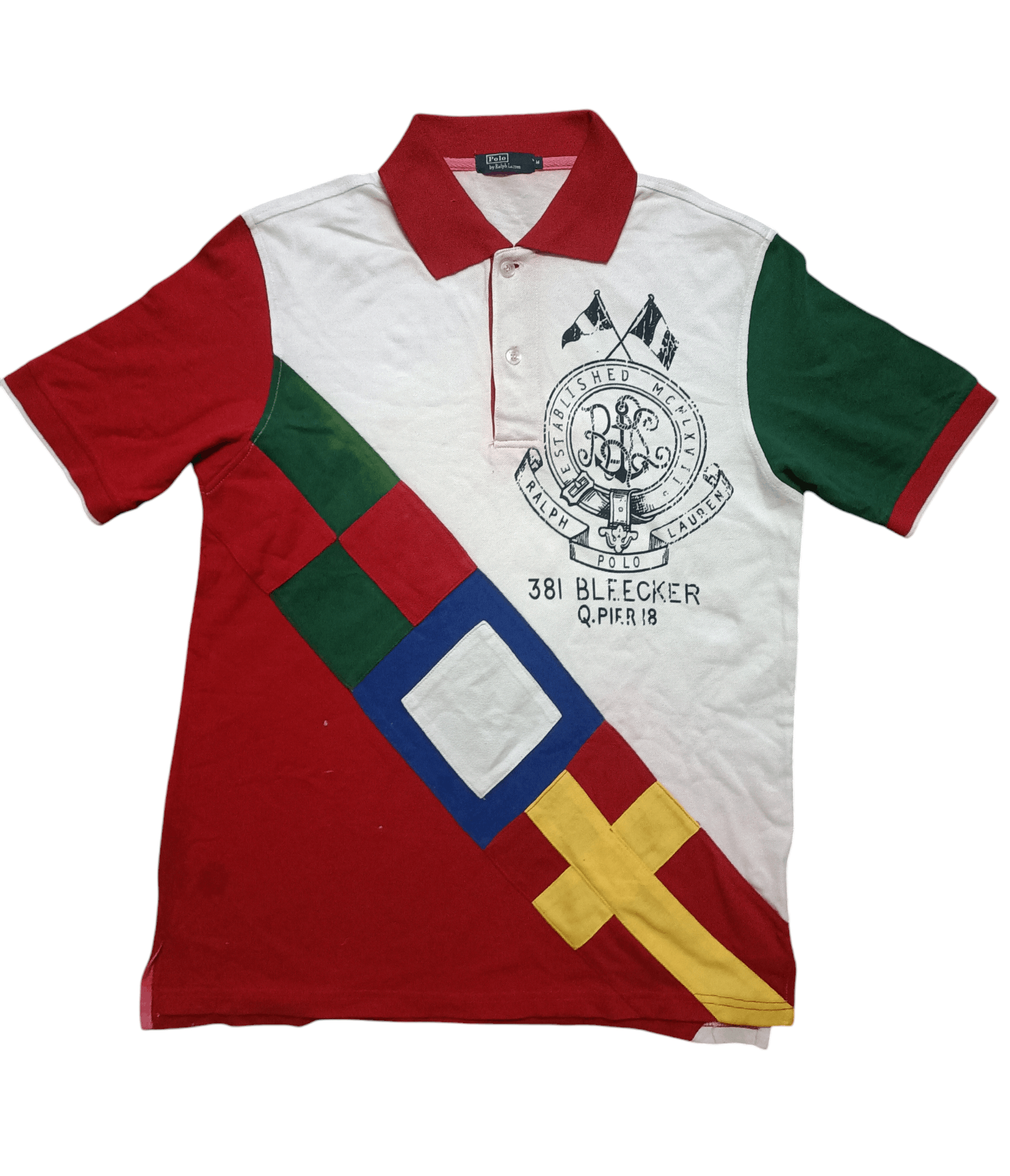 Polo Ralph Lauren × Vintage Vintage Polo Ralph Lauren Bleecker Q Pier 18 Polo Shirt Size US M / EU 48-50 / 2 - 3 Thumbnail