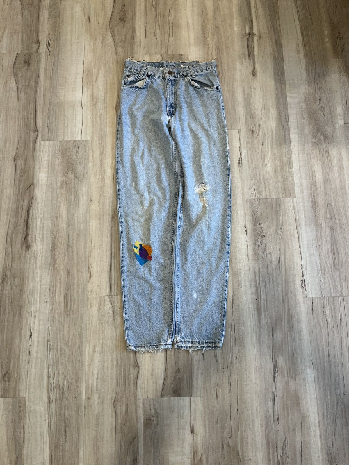 Levi's × Vintage 90s Levi’s 550 made in USA parched jeans Size US 26 / EU 42 - 1 Thumbnail