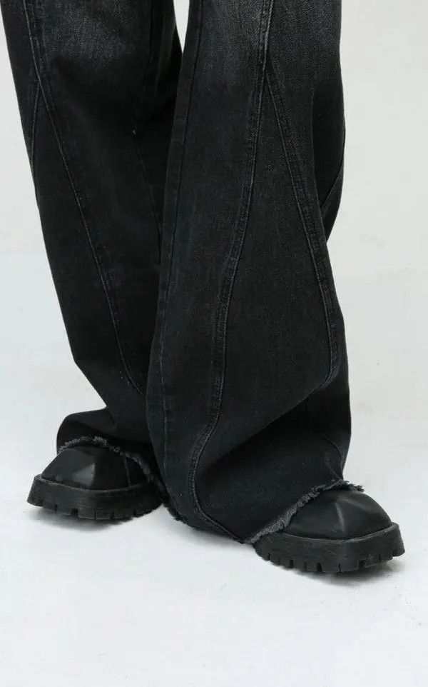 Jean Michiko x Ayami Black Baggy Wide Leg Denim Jeans Size US 32 / EU 48 - 6 Thumbnail