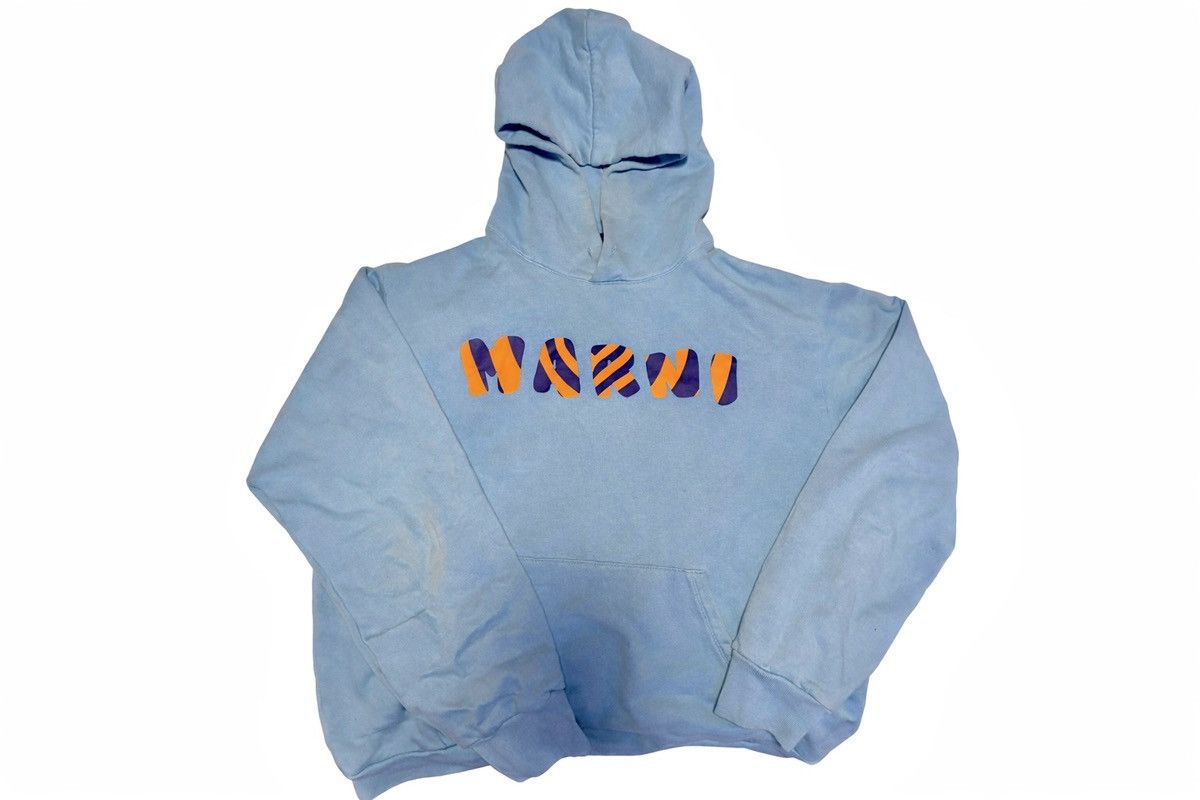 Marni Marni Tiger Logo Hooded Sweatshirt Cobalt Blue Size US M / EU 48-50 / 2 - 1 Thumbnail