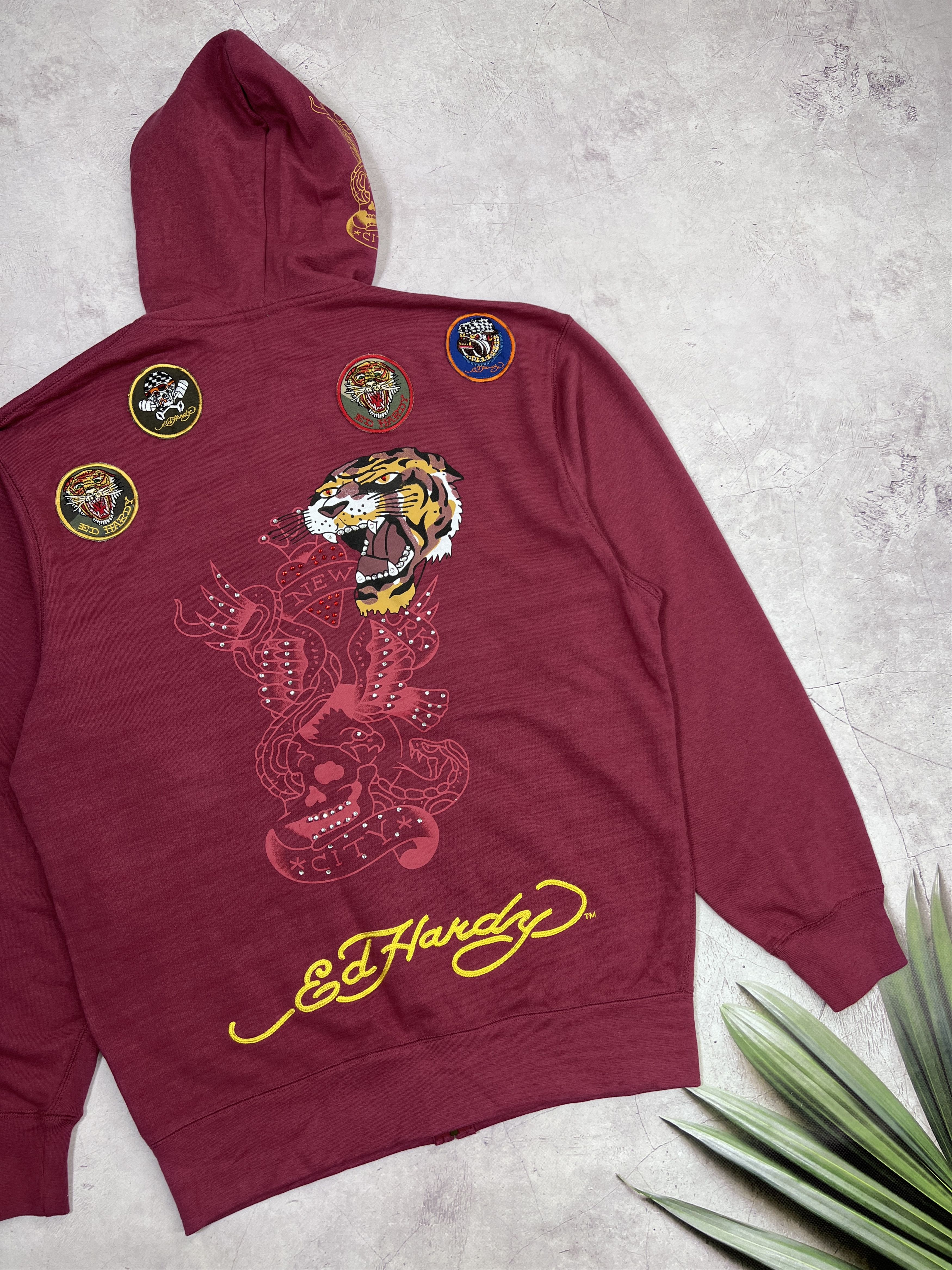 Ed Hardy Y2K Ed Hardy Zip Up Hoodie Christian Audigier Tiger & Skull Size US XL / EU 56 / 4 - 15 Thumbnail