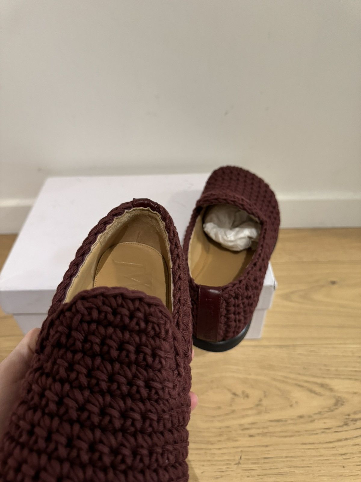 JW Anderson JW Anderson Crochet Cotton Loafers Shoes Moccasin Burgundy Size US 6.5 / IT 36.5 - 9 Thumbnail
