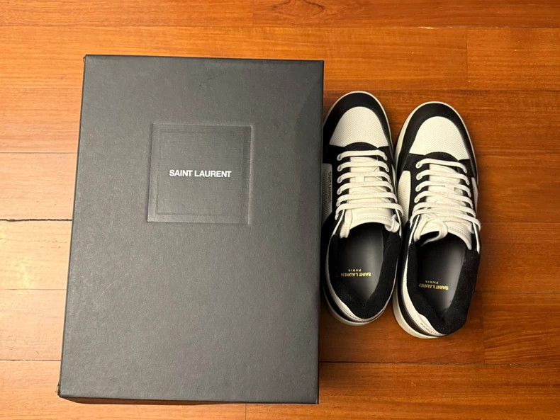 Saint Laurent Paris Saint Laurent Paris Black and white low-top sneakers shoes Size US 10 / EU 43 - 1 Thumbnail