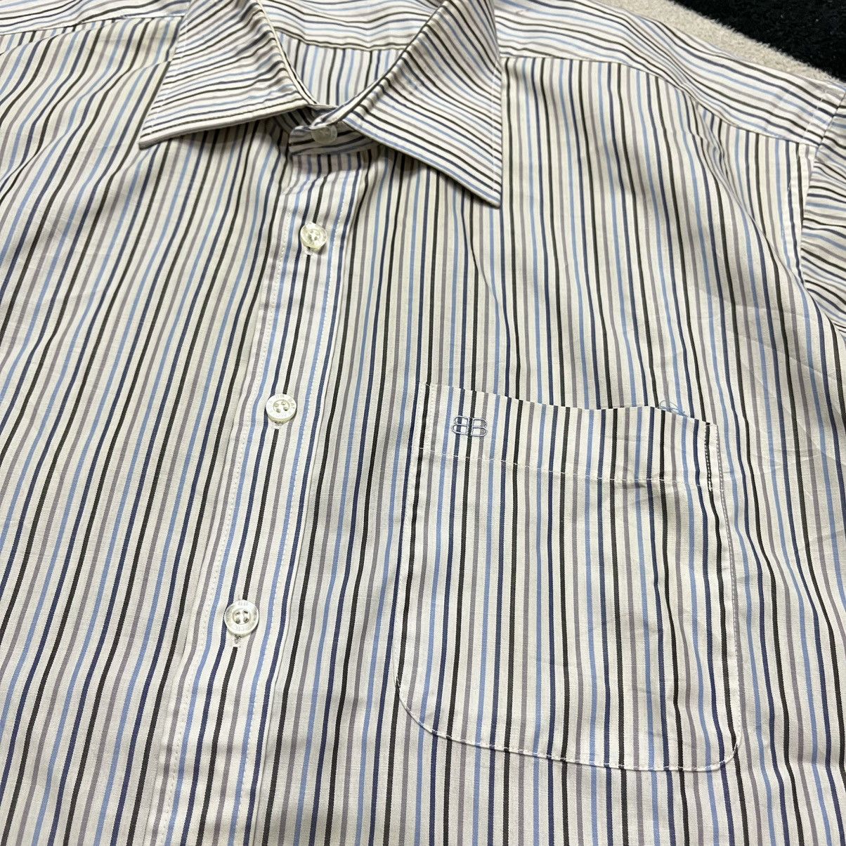 Balenciaga Balenciaga Striped Short-Sleeve Shirt Size US XL / EU 56 / 4 - 3 Thumbnail