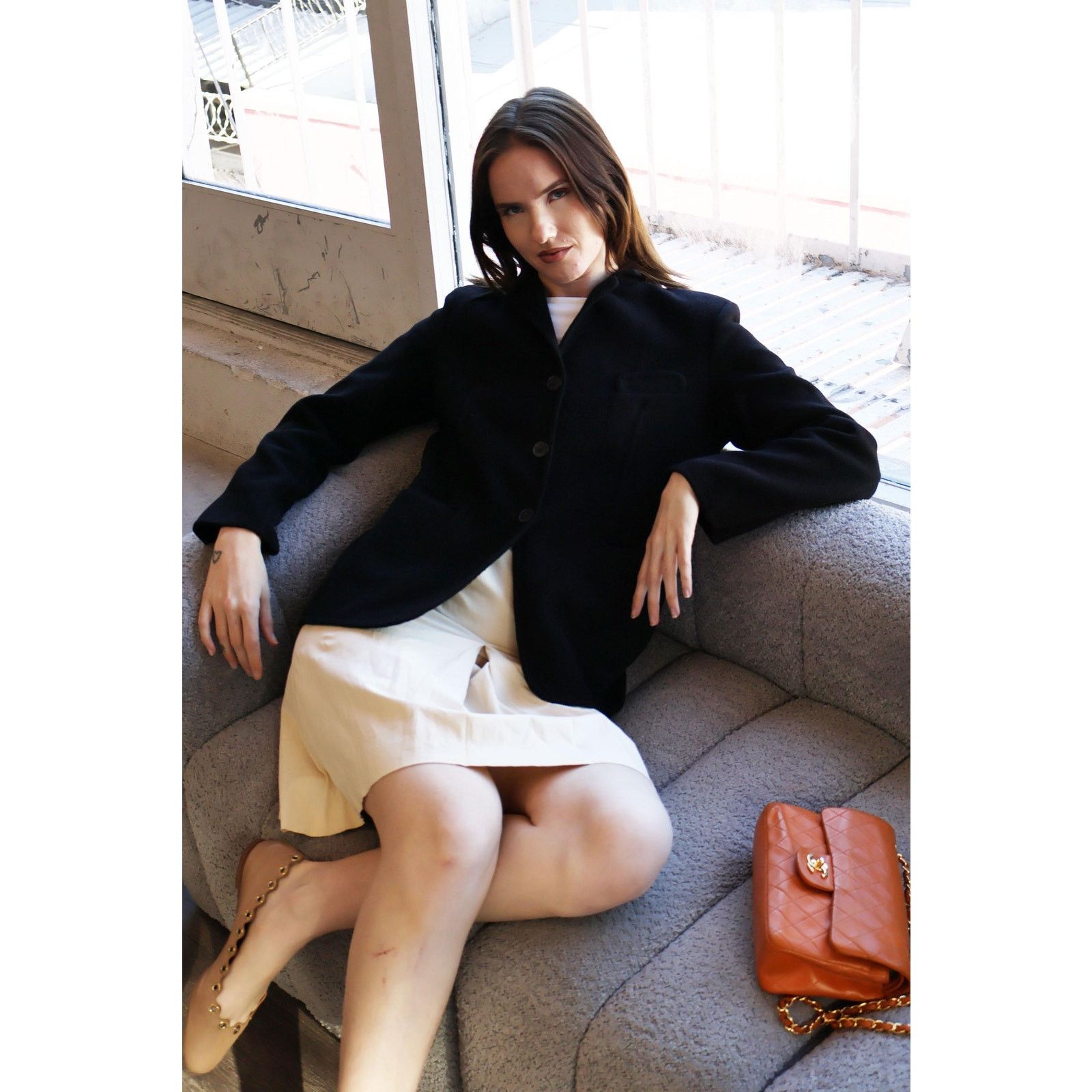 Jil Sander Vintage JIL SANDER Black Cashmere Boxy Blazer Size S / US 4 / IT 40 - 5 Thumbnail