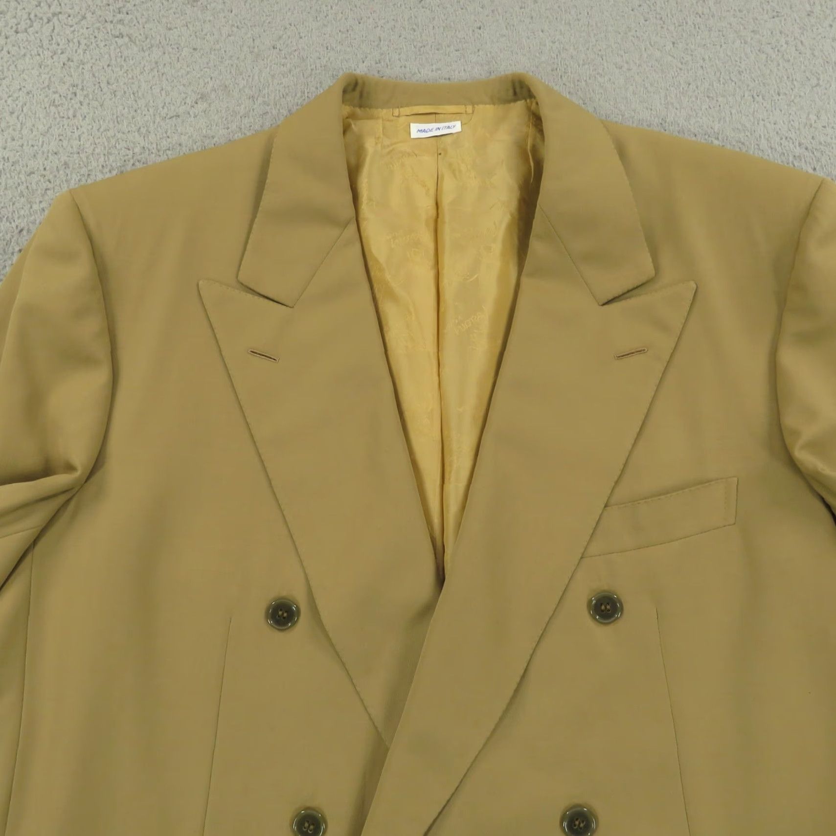 Brioni Brioni Blazer 44L Tan Wool 6 Button Double Breasted Sport Coat Jacket Six Khaki Mens Regular Jacket Size 44R - 6 Thumbnail