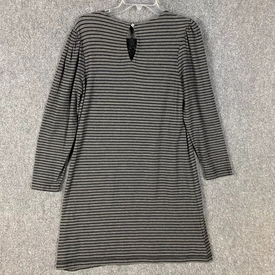 Loft LOFT Blouse Women's Small Long Sleeve Striped Gray Rayon S Size S / US 4 / IT 40 - 7 Thumbnail