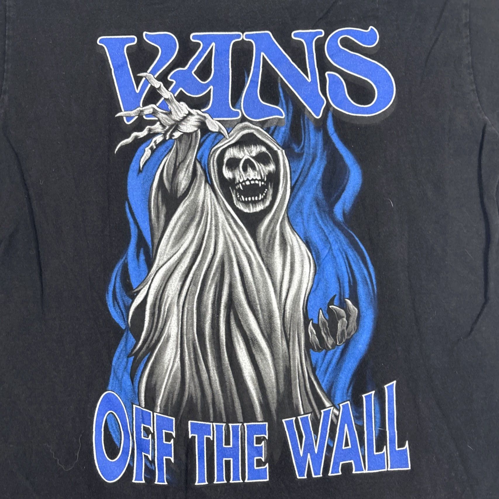 Vans VANS T-Shirt Mens M Black Reaper Graphic Blue Skate Surf Short Sleeve Crew Neck Logo Size US M / EU 48-50 / 2 - 2 Thumbnail
