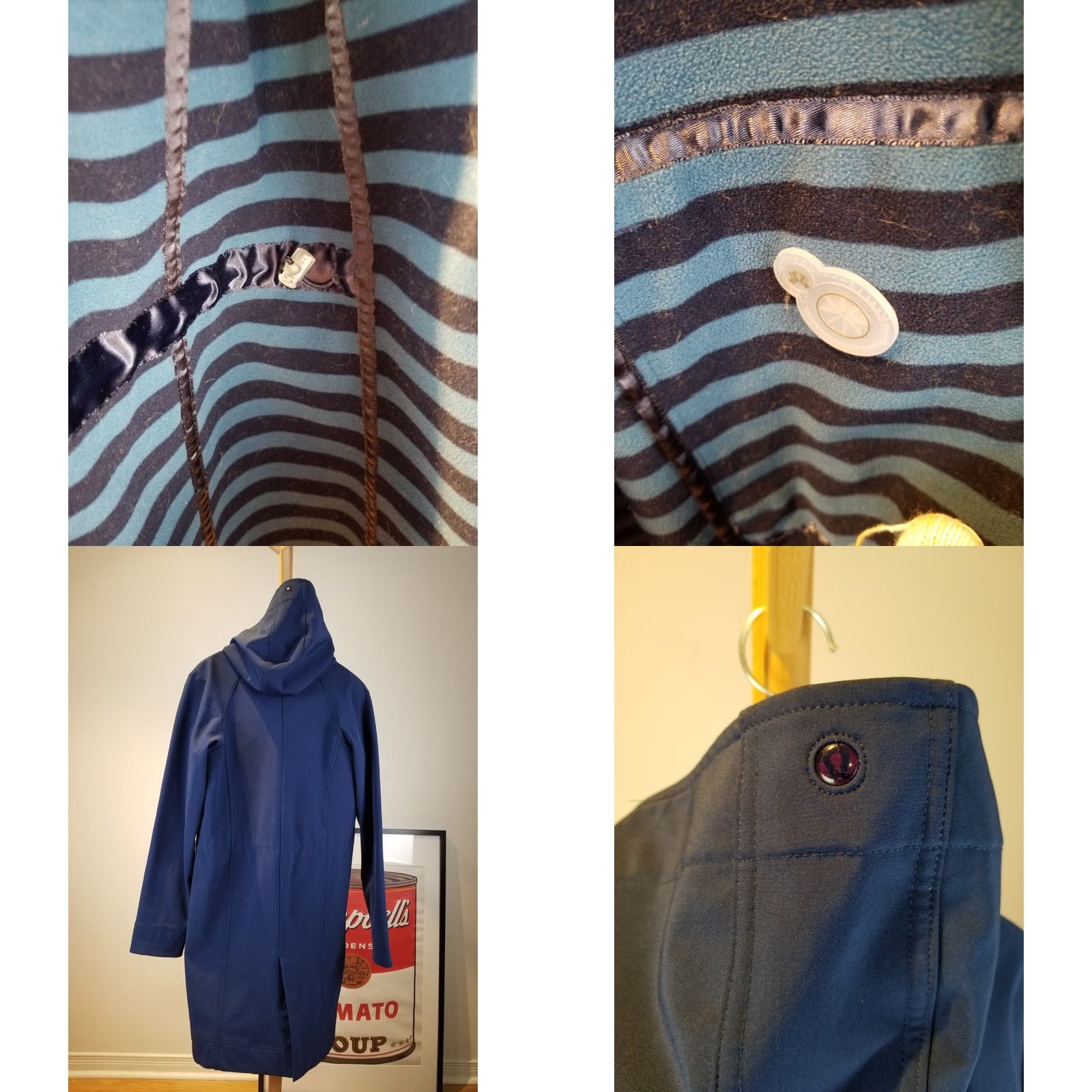 Lululemon LULULEMON BLUE LONG RAIN JACKET COAT SZ MEDIUM WOMEN Hooded Lined Long Rain Coat Masc Moto Theme Size M / US 6-8 / IT 42-44 - 8 Thumbnail
