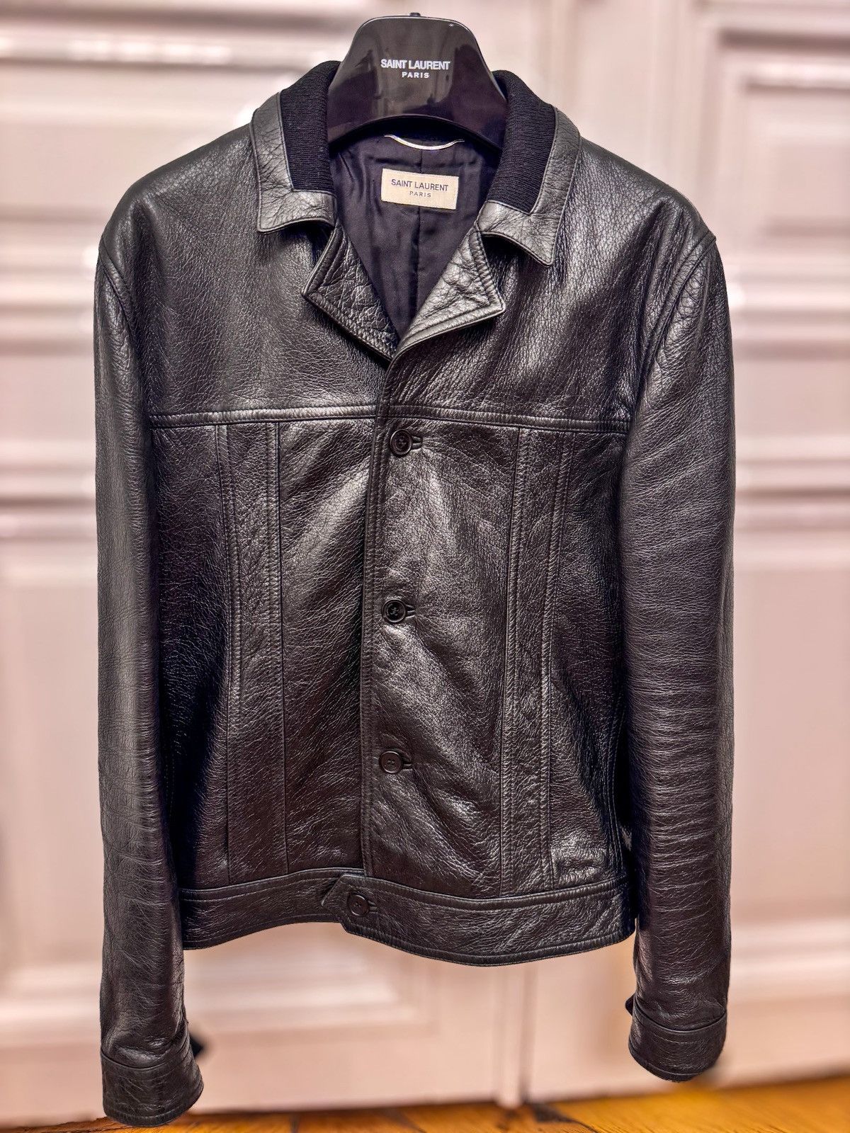 Saint Laurent Paris Hedi Slimane Saint Laurent Trapper leather jacket Size US M / EU 48-50 / 2 - 1 Thumbnail