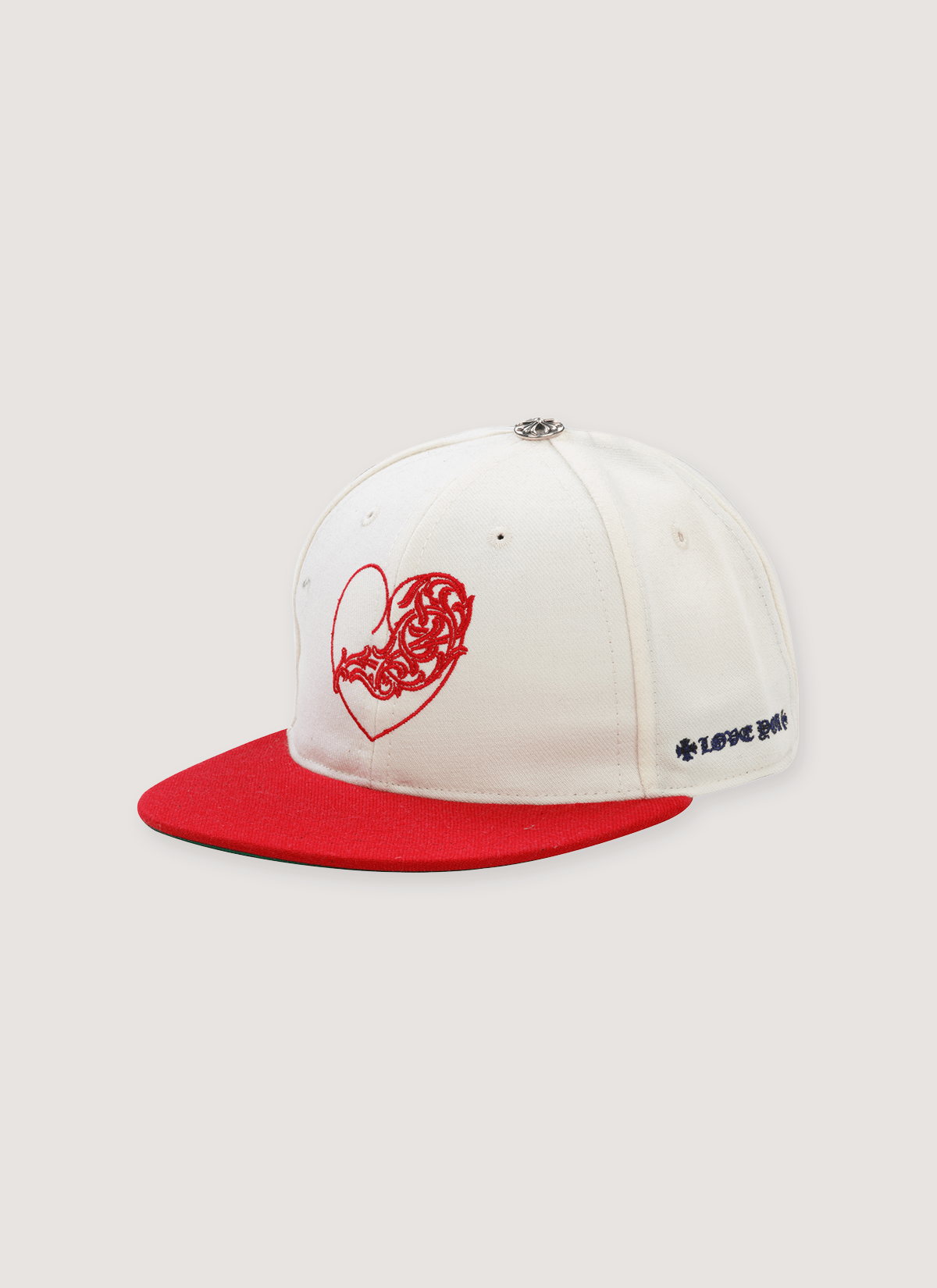 Chrome Hearts Love You Fitted Hat Cream Red Size ONE SIZE - 1 Thumbnail