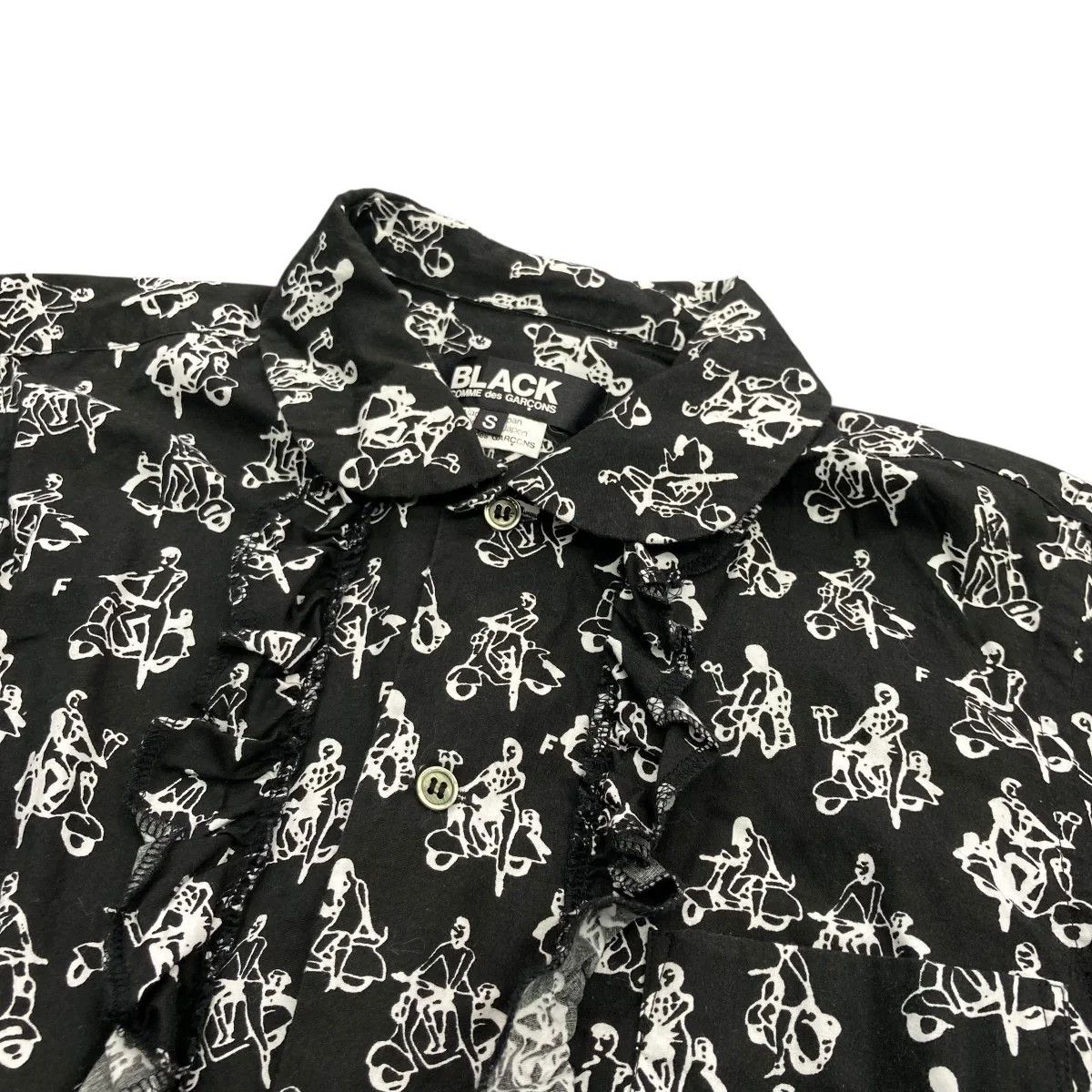 Comme des Garcons Black AD2011 Allover Moped Long Sleeve Shirt Size S / US 4 / IT 40 - 3 Thumbnail