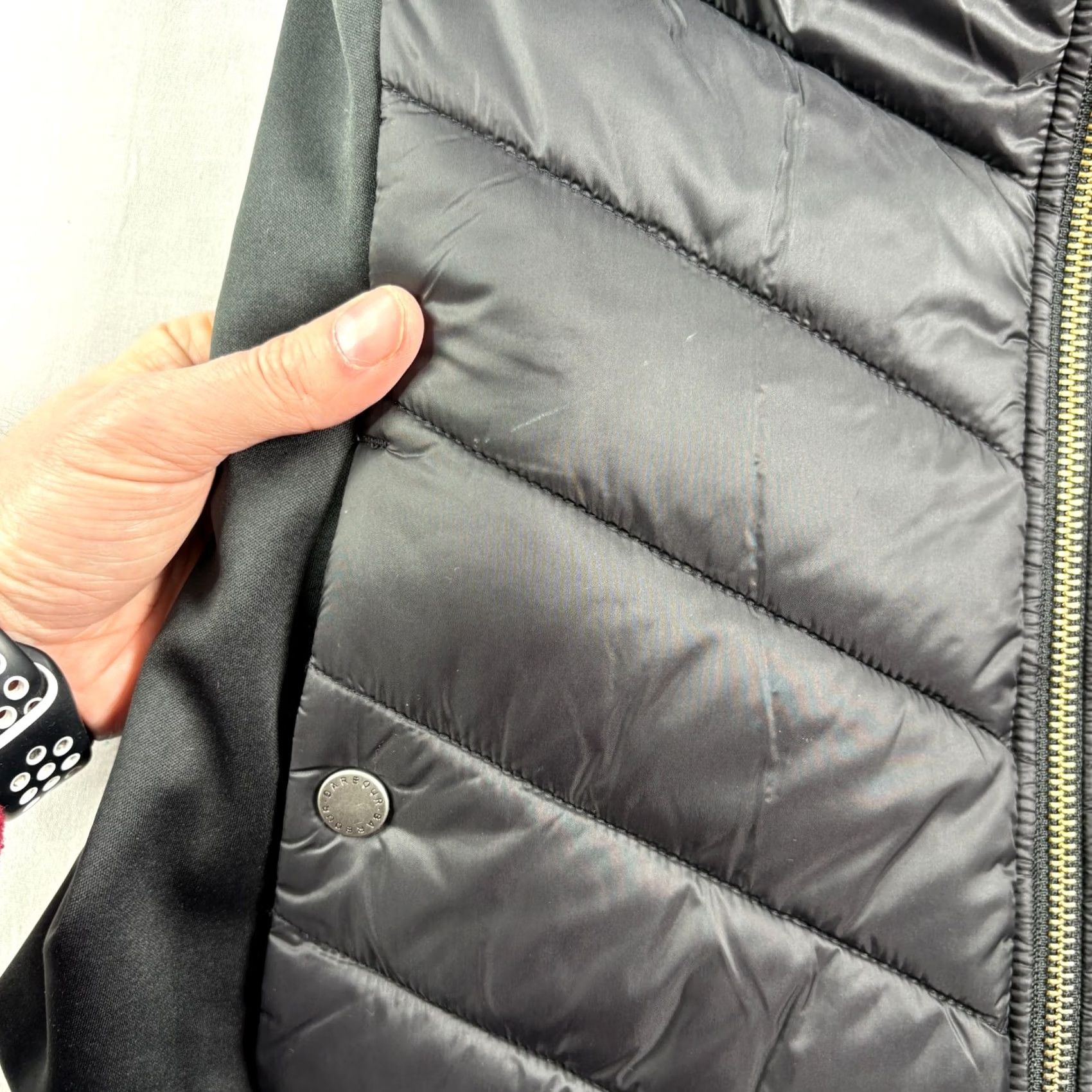 Barbour VINTAGE Barbour Jacket Womens Size 6 Black Quilted Hargate Sweat Full Zip Coat Size M / US 6-8 / IT 42-44 - 2 Thumbnail
