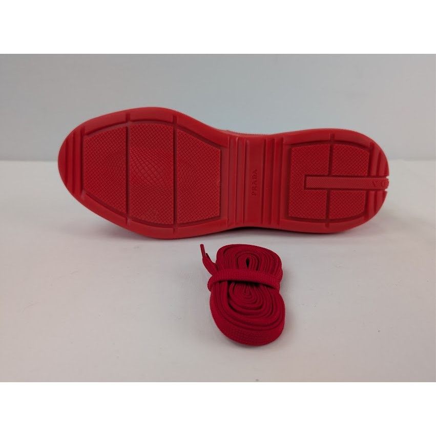 Prada o1rshd1 Calzature Uomo Icon Soft Lace Up Sneaker in Rosso Size US 9 / EU 42 - 13 Thumbnail