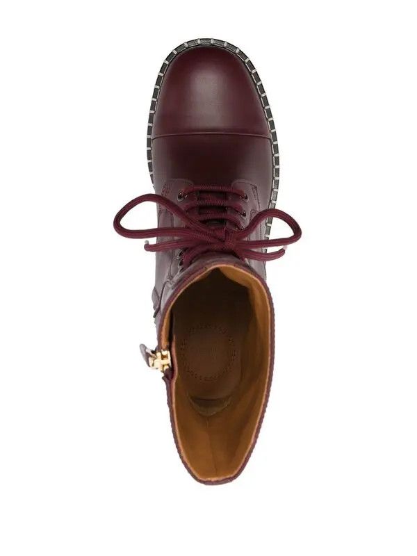 Chloe o1y0825 Ankle Boots in Burgundy Size US 9.5 / IT 39.5 - 4 Thumbnail