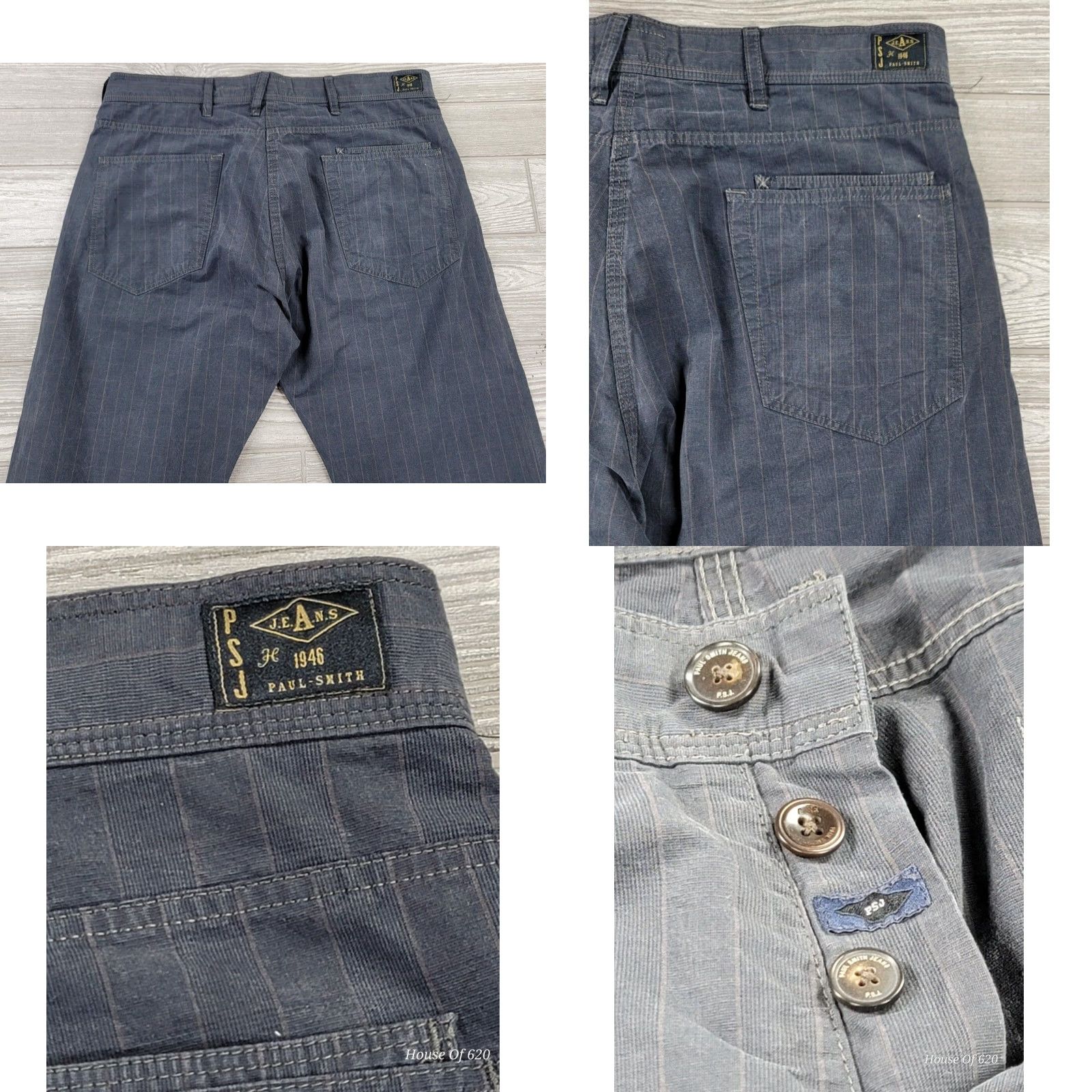 Paul Smith Paul Smith Jeans Cotton Trousers Pants 34x28 Gray Tattersall Check Button Fly Mens Pants Chino Size US 34 / EU 50 - 8 Thumbnail