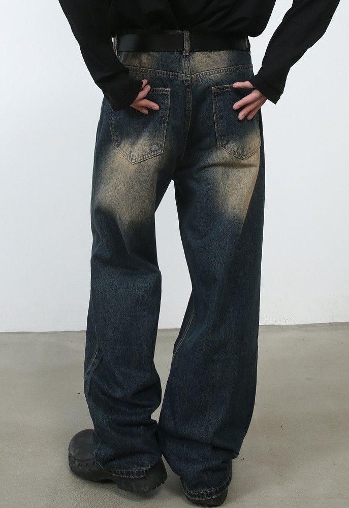 Designer × Japanese Brand Washed vintage distressed straight jeans loose Size US 32 / EU 48 - 5 Thumbnail