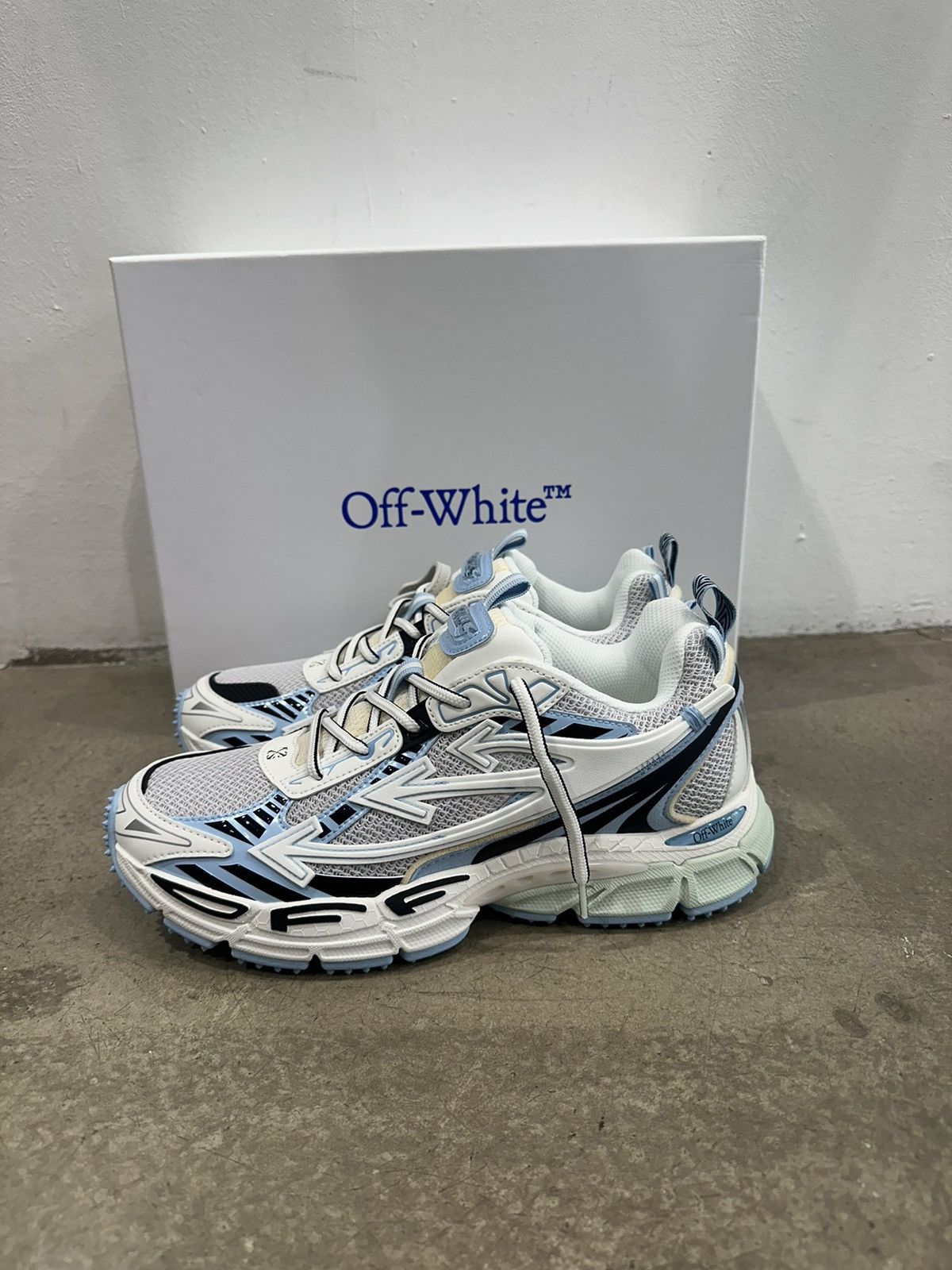 Off-White OFF-WHITE - Be Right Back Sneakers Light Blue Size US 10 / EU 43 - 3 Thumbnail