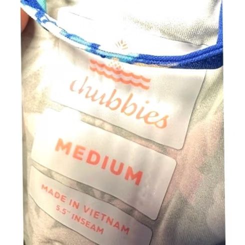 Chubbies Chubbies Short Board Shorts Mens Medium Blue The Daddy Shark Lined Beach 5.5 Inseam Elastic Drawstring Polyester Spandex Size US 31 - 4 Thumbnail