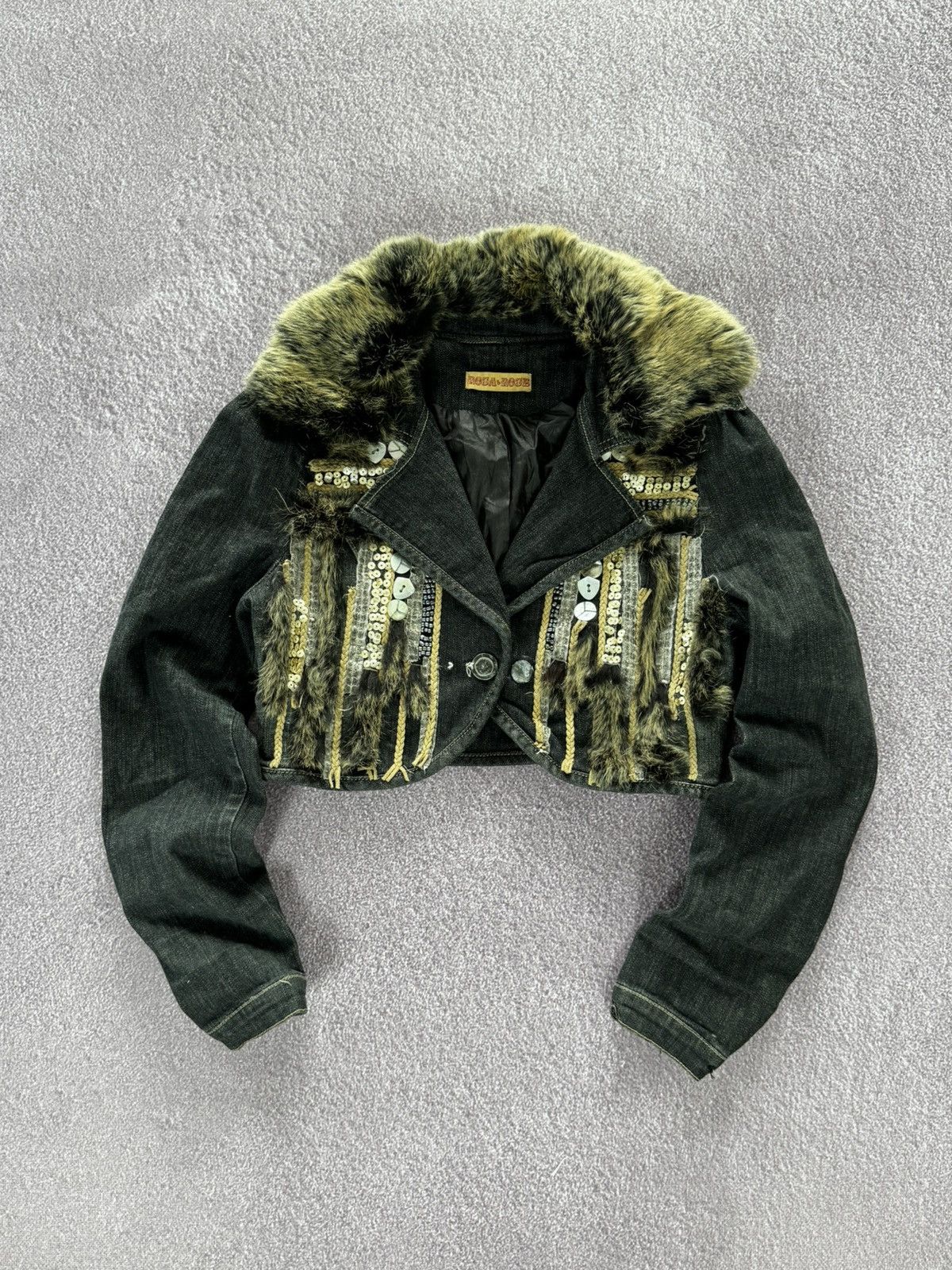 Designer Vintage Y2K Denim Western Cropped Distressed Jacket Size M / US 6-8 / IT 42-44 - 1 Thumbnail