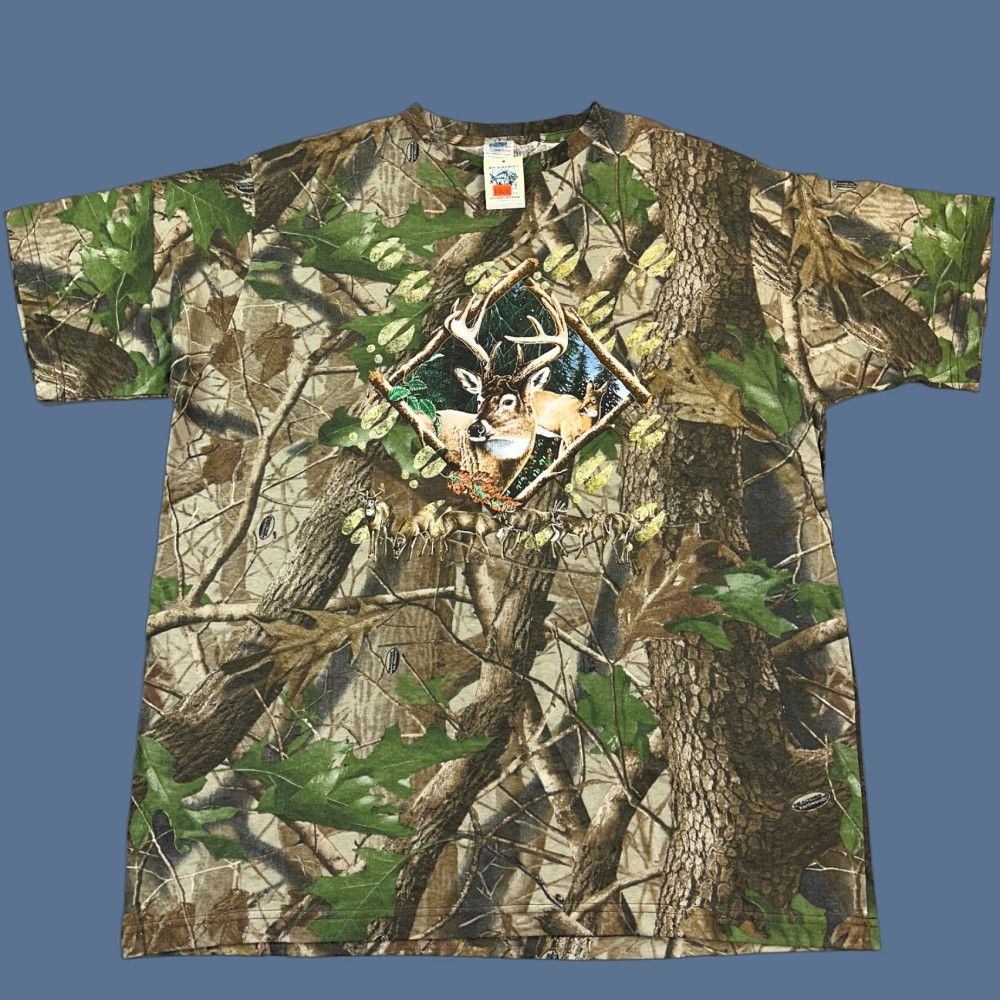 Realtree VINTAGE Jon Q Wright Shirt Mens 2XL Realtree Hardwoods Camo Deer Buck Deadstock Shirt Size US XL / EU 56 / 4 - 1 Thumbnail