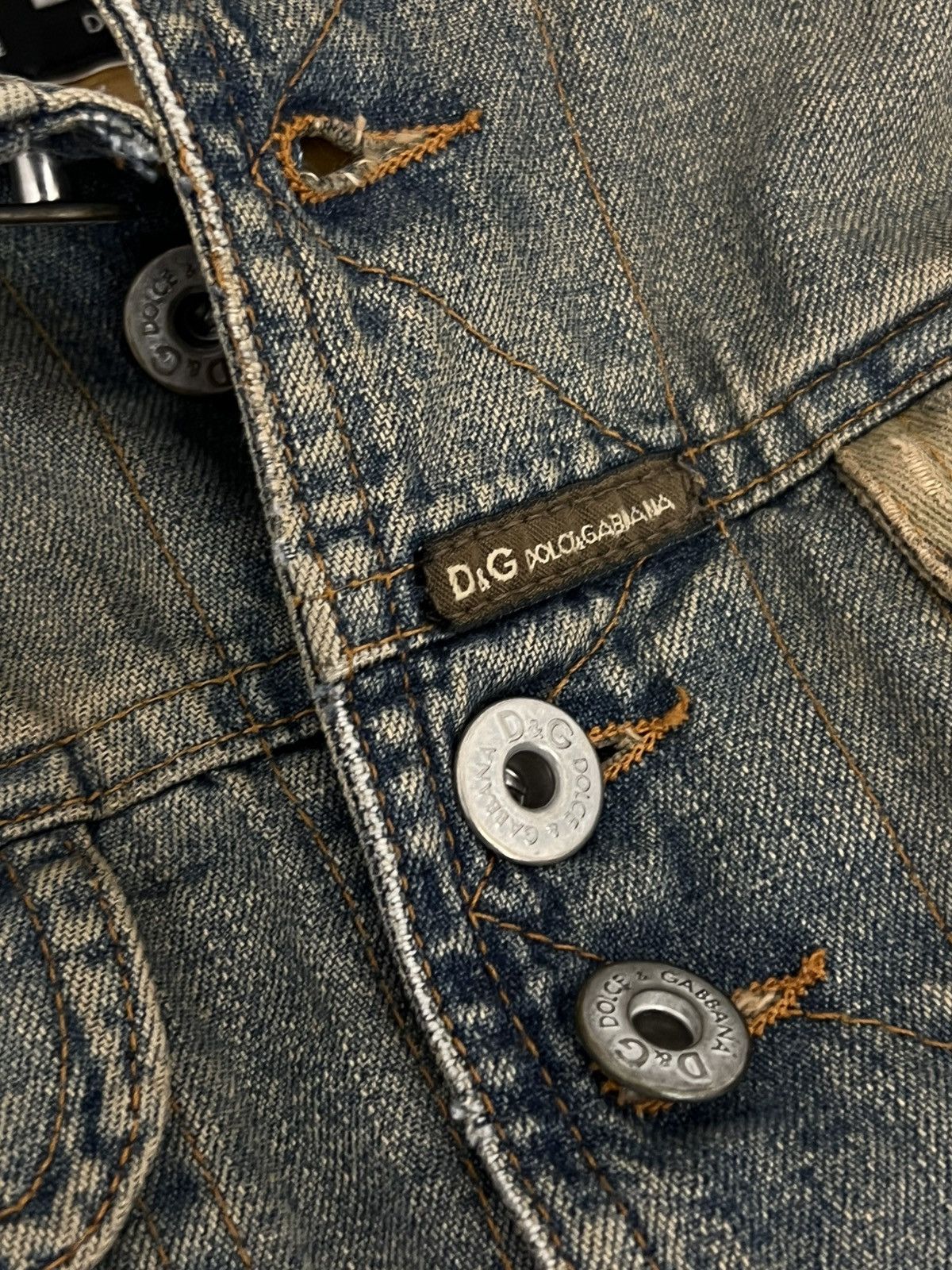 Dolce & Gabbana Vintage D&G 2003 mini puffer camo sleeve denim jacket Size US XS / EU 42 / 0 - 8 Thumbnail