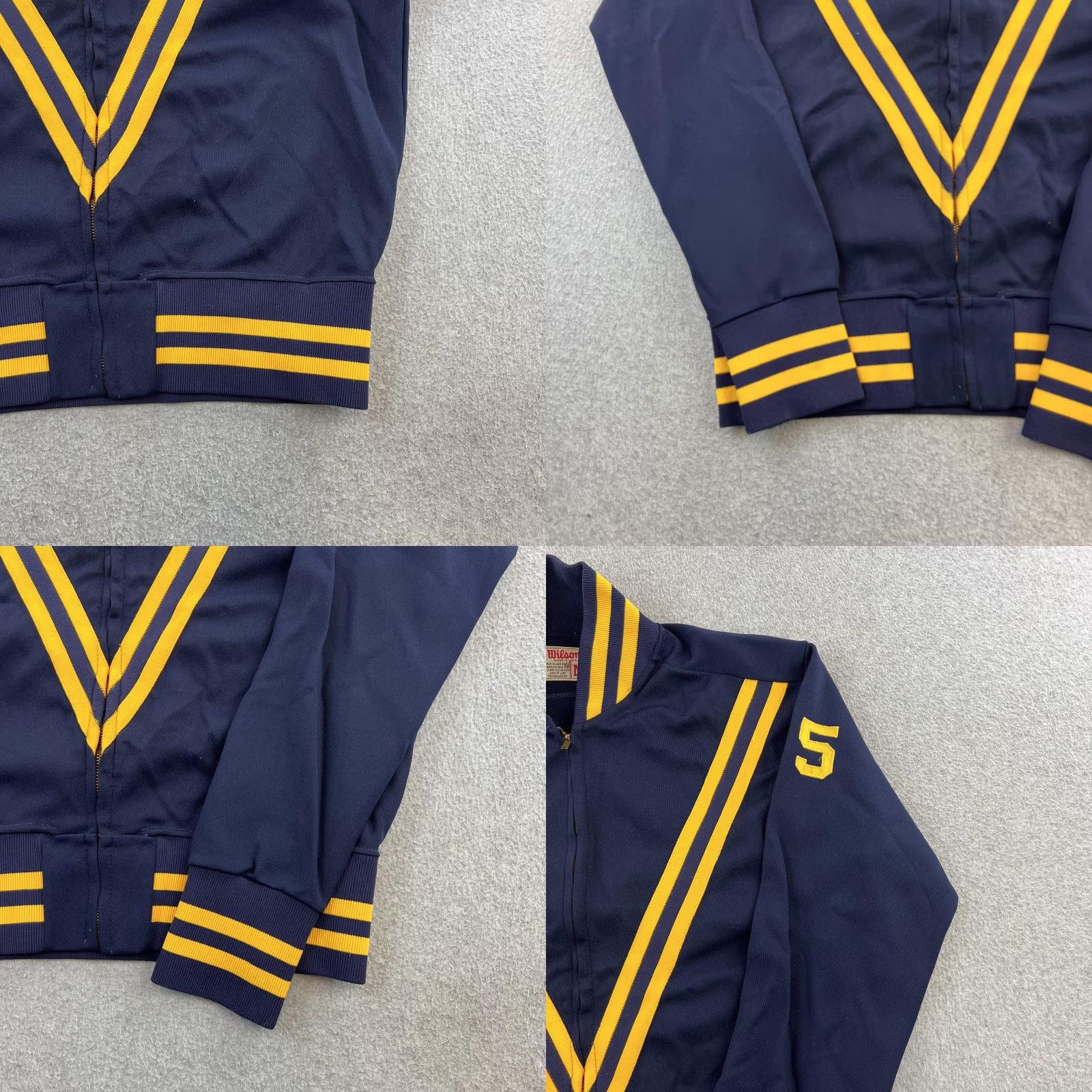 Wilson VINTAGE Wilson Track Jacket Mens Medium Navy Yellow East 60s 70s USA Size US M / EU 48-50 / 2 - 8 Thumbnail