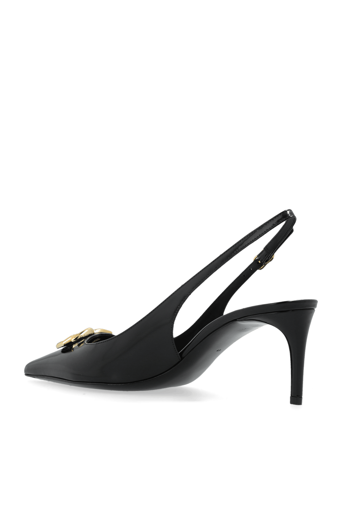 Dolce & Gabbana o1s22i1n0225 Glossy Leather Slingback Pumps in Black Size US 8 / IT 38 - 5 Thumbnail