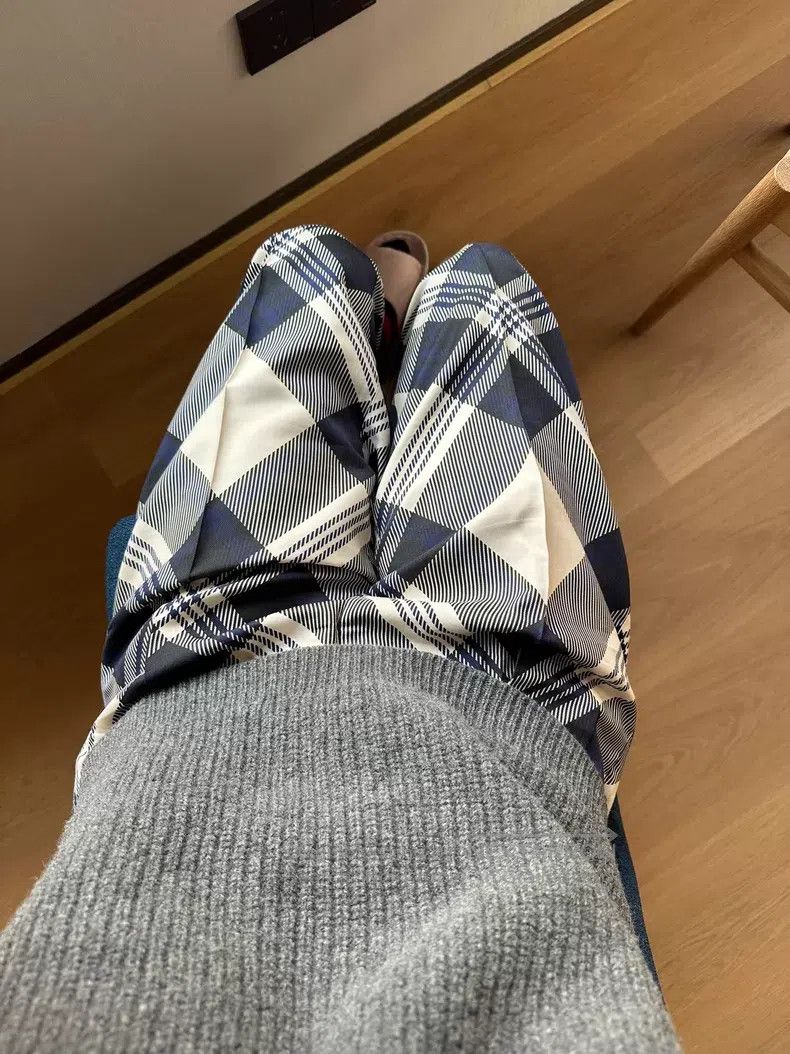 Dries Van Noten Dries Van Noten Navy Plaid Trousers Size 39" - 3 Thumbnail