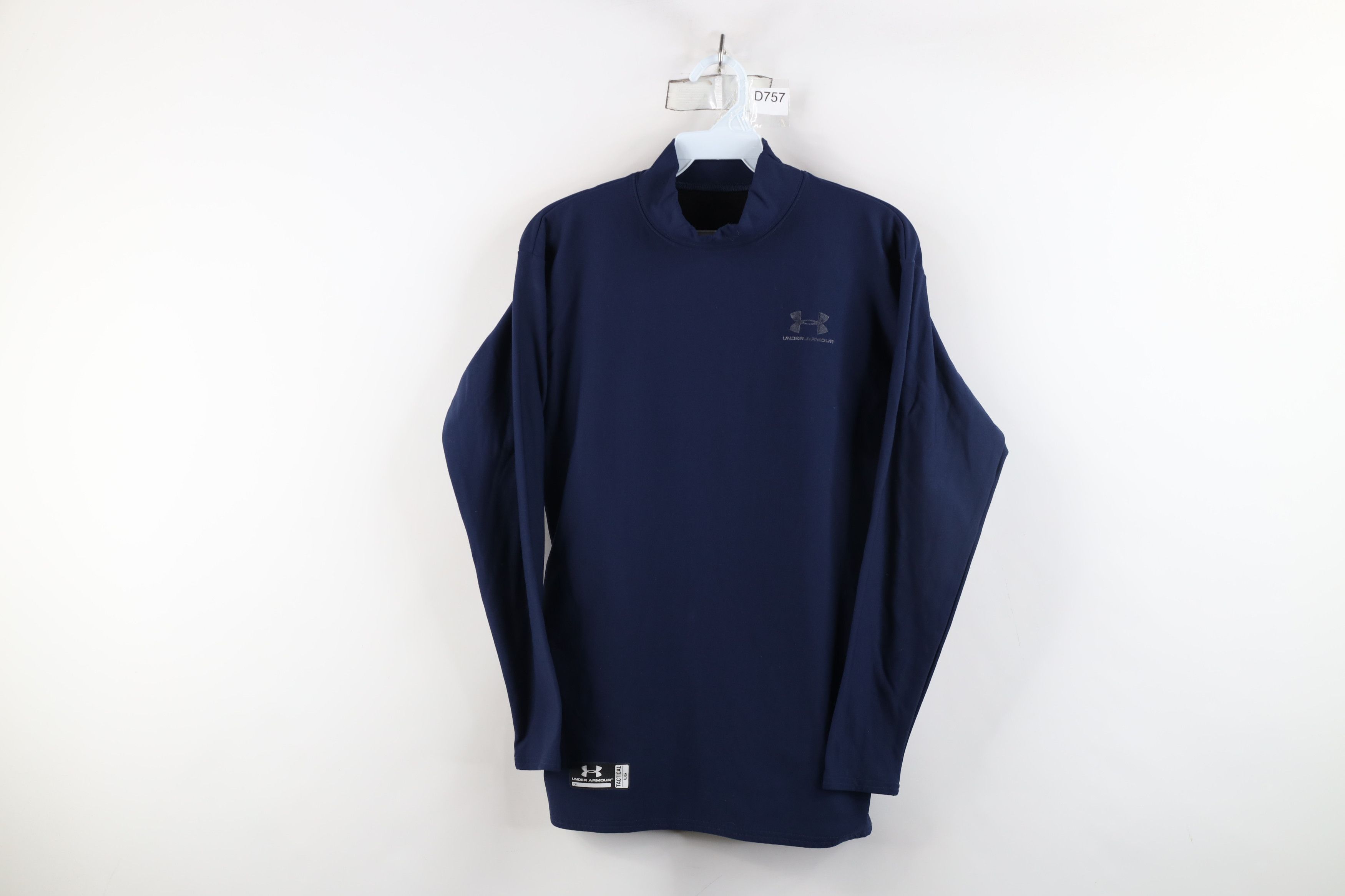 Under Armour × Vintage Under Armour Tactical Compression Mock Neck T-Shirt Navy Size US L / EU 52-54 / 3 - 1 Thumbnail
