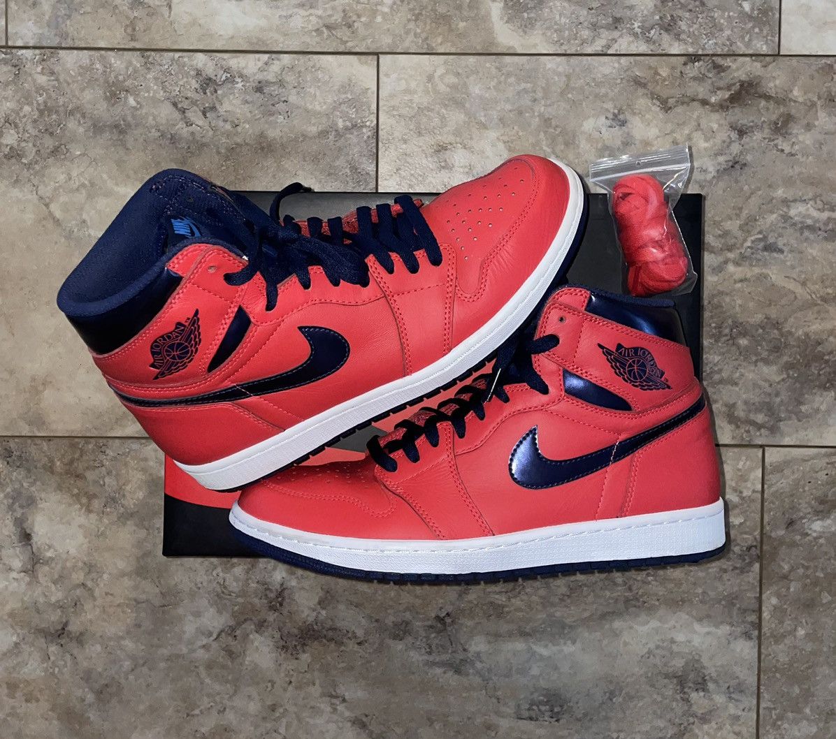 image of Jordan Nike Jordan 1 Retro David Letterman Size 10 Shoes in Red, Men's