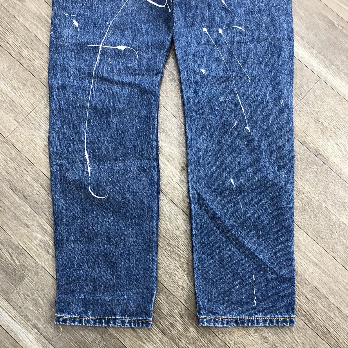 Levi's 90s Vintage Levis 501 USA Rework Painted Custom Blue Jeans Size US 34 / EU 50 - 17 Thumbnail