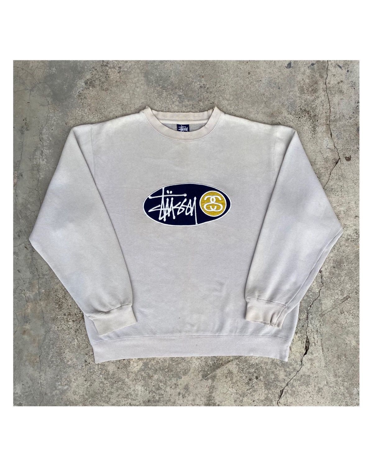 Stussy × Vintage Vintage 1990s Stussy Embroidered Logo Crewneck Sweatshirts Size US L / EU 52-54 / 3 - 1 Thumbnail
