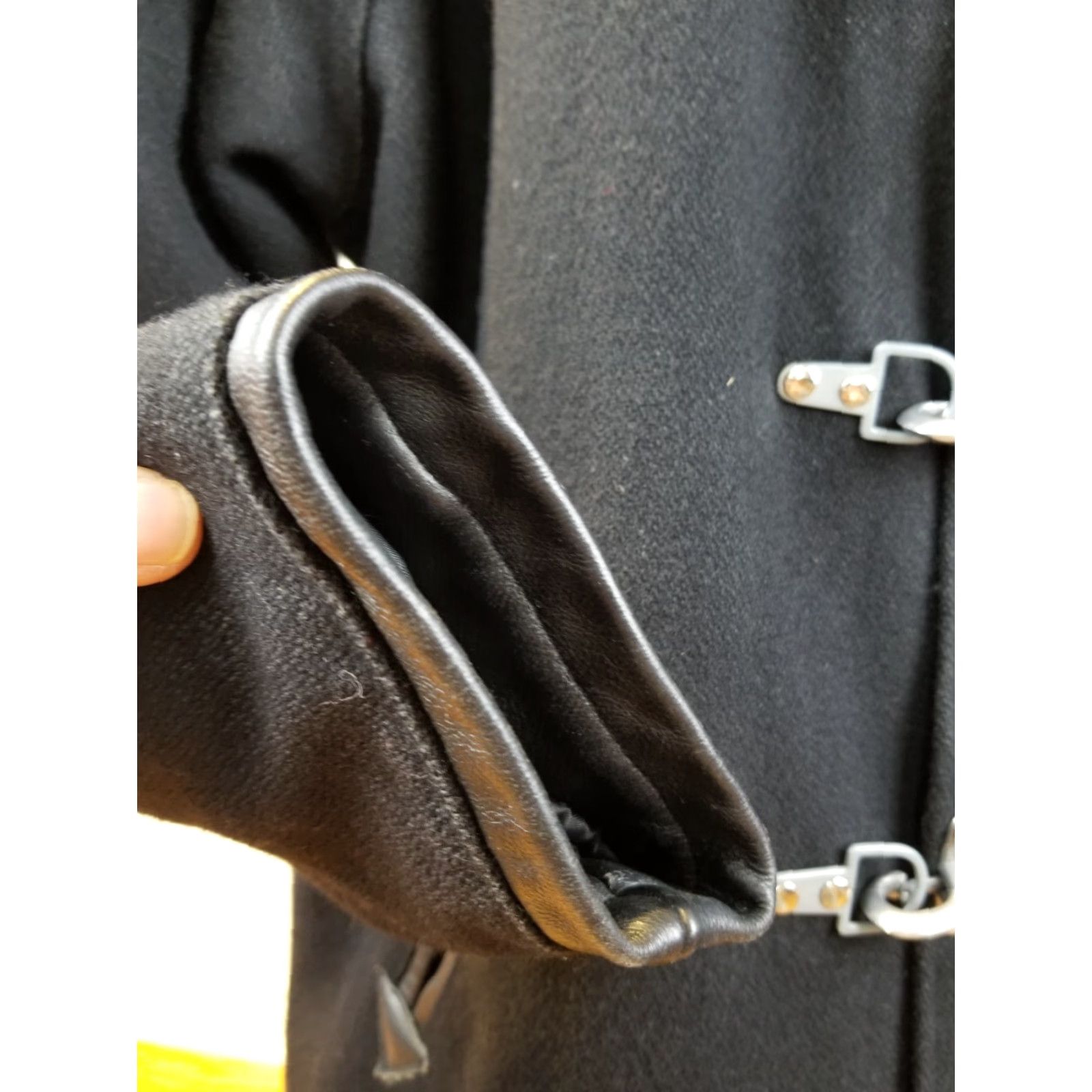 Vintage VINTAGE Empire New York Hook Black Wool Coat Jacket SZ MEDIUM Overcoat Men Jacket Wool Black 90s Limited Mens Size US M / EU 48-50 / 2 - 5 Thumbnail