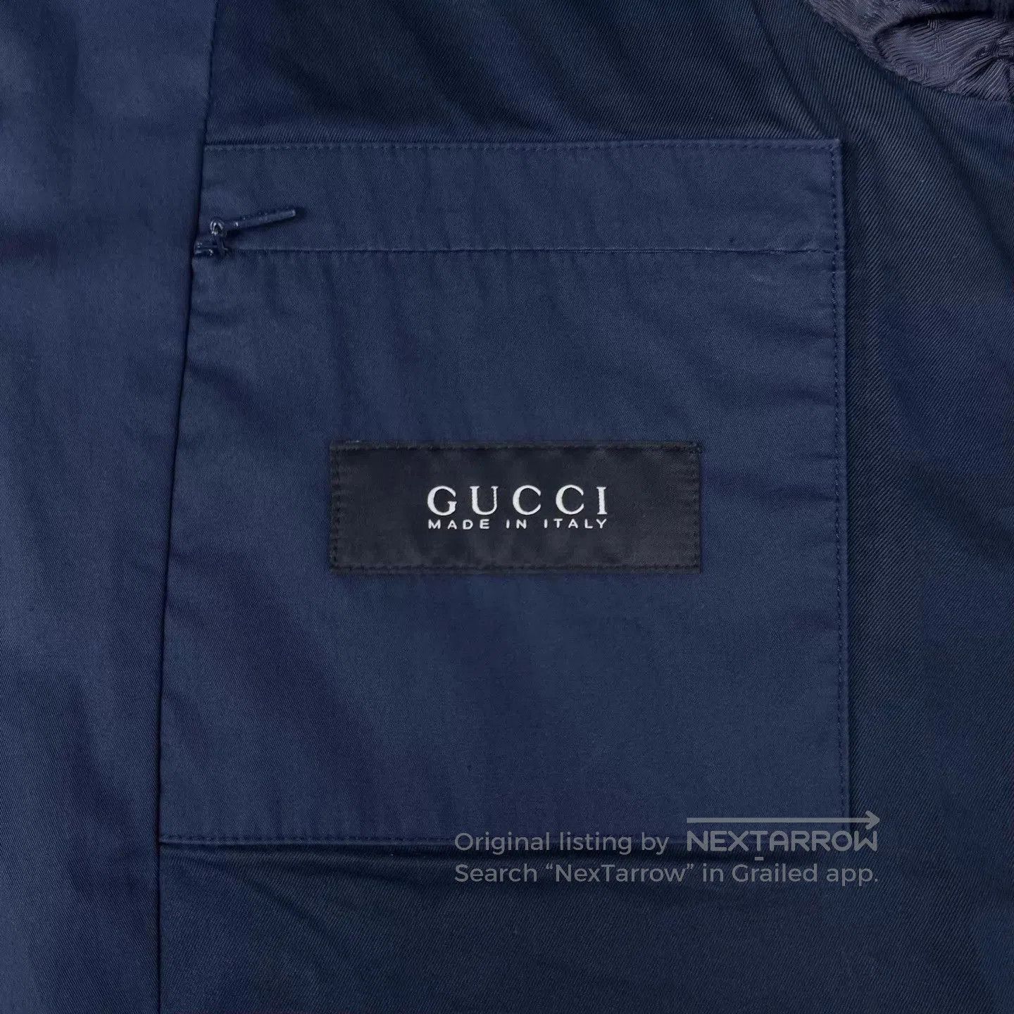 Gucci Blue Bomber Jacket with Contrast Sleeves - Size L. Size US L / EU 52-54 / 3 - 4 Thumbnail