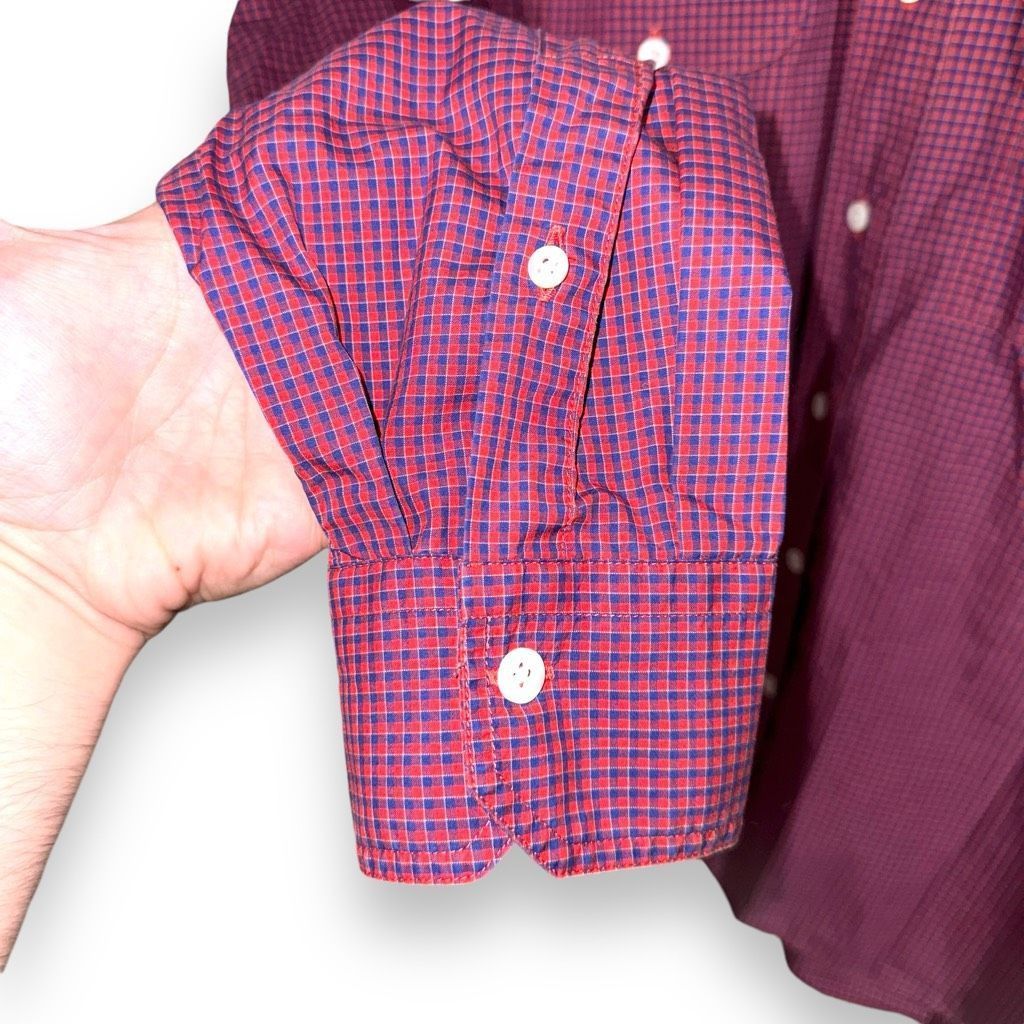 Billy Reid Billy Reid Red Check Made in Italy Button Up Shirt Size M Size US M / EU 48-50 / 2 - 6 Thumbnail