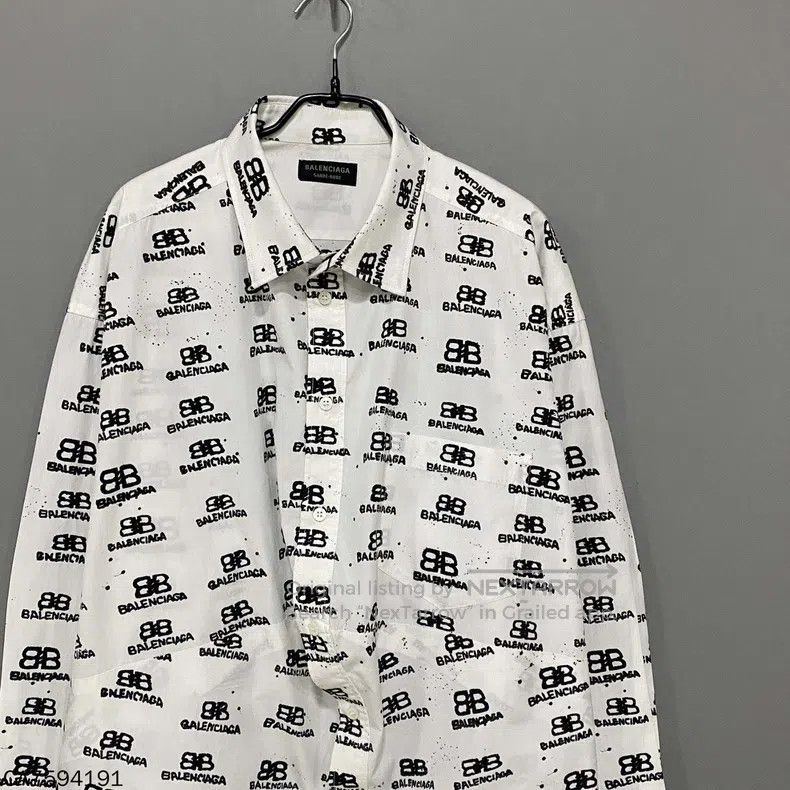 Balenciaga Balenciaga Double B Full Print Shirt Size XS / US 0-2 / IT 36-38 - 2 Thumbnail