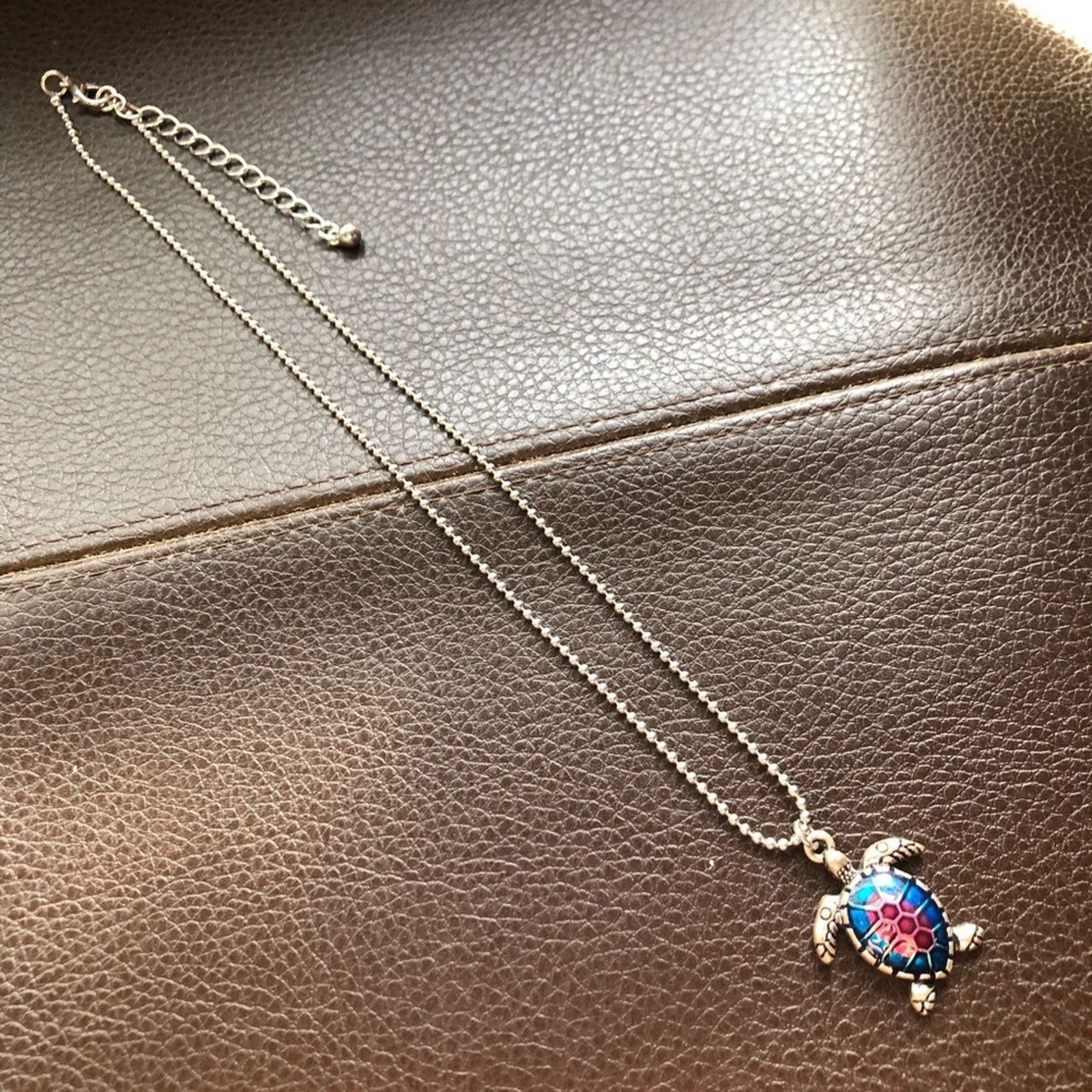 Jewelry Colorful enamel turtle pendant on chain necklace Size ONE SIZE - 5 Thumbnail