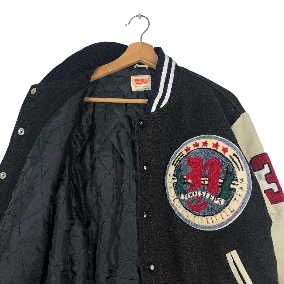 Vintage 🔥VINTAGE VARSITY JACKET LEATHER GUMUINTL UNION MADE Size US M / EU 48-50 / 2 - 14 Thumbnail