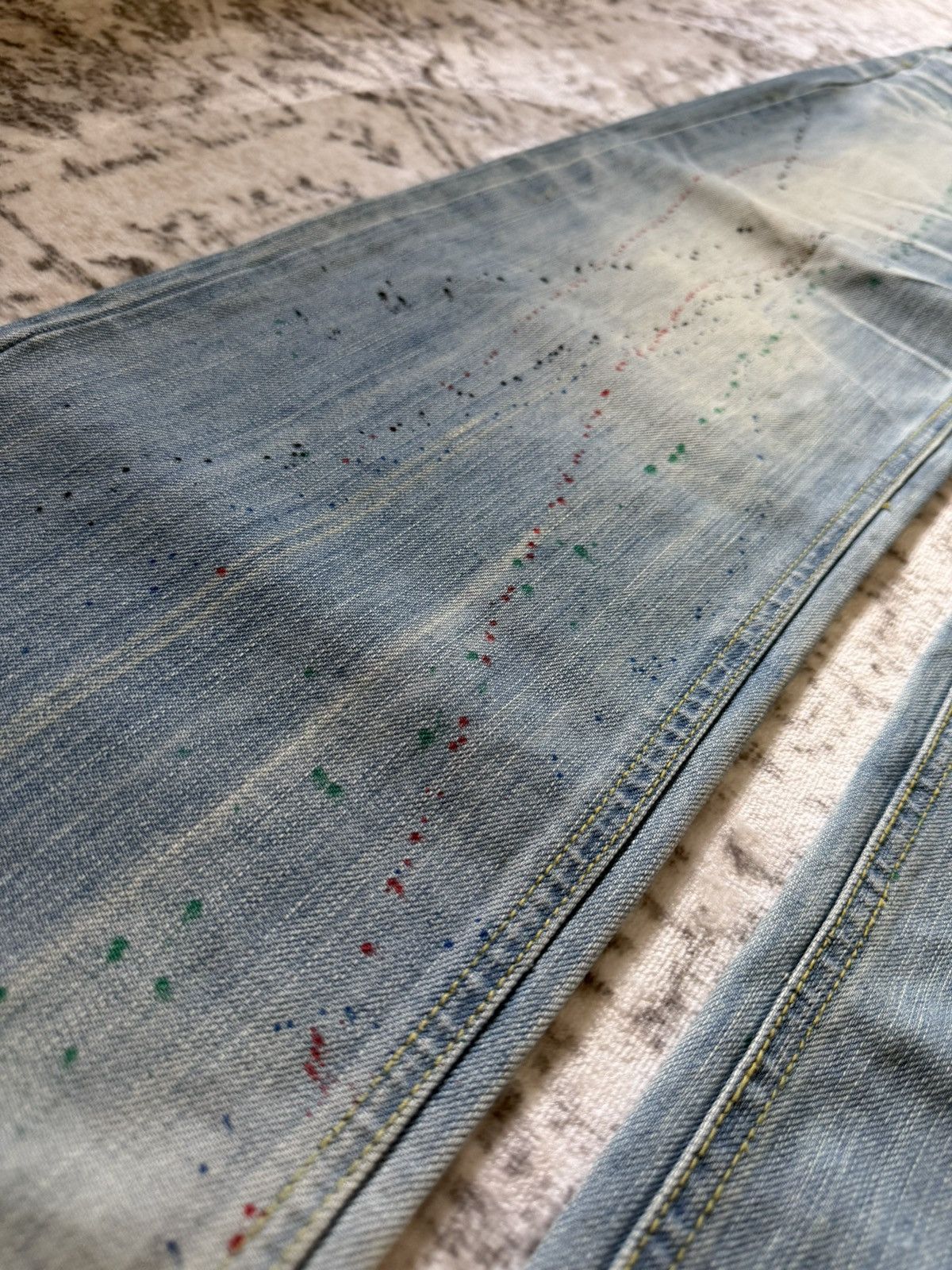 Hysteric Glamour Crazy Leopard Japan Paint Splatter Honeycomb Loose Jeans Size US 30 / EU 46 - 8 Thumbnail