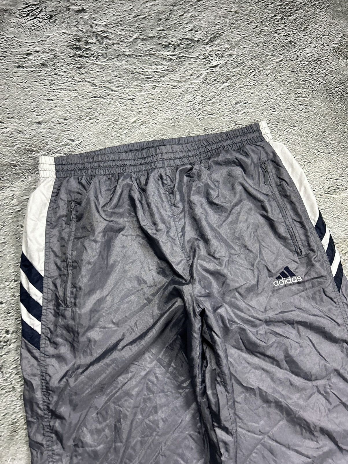 Adidas × Vintage Adidas track suit grey white pants windbreaker vintage Size US XL / EU 56 / 4 - 12 Thumbnail
