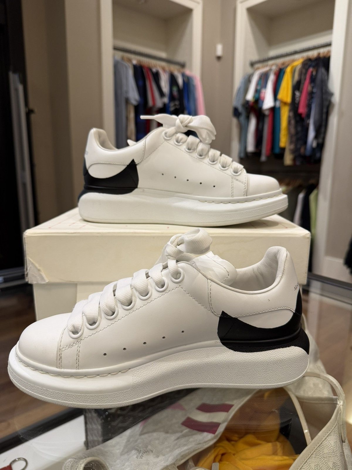 Alexander McQueen Alexander McQueen Oversized Sneakers - Black/White Heel Size US 5 / IT 35 - 4 Thumbnail