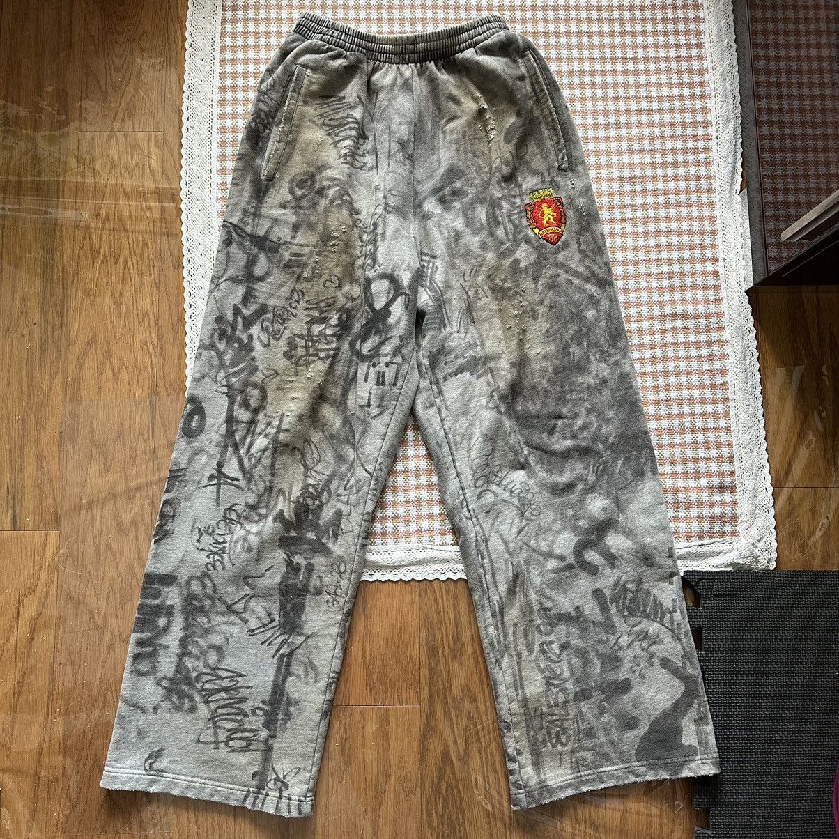 Balenciaga Balenciaga Grey Skater Graffiti Sweatpants | Grailed