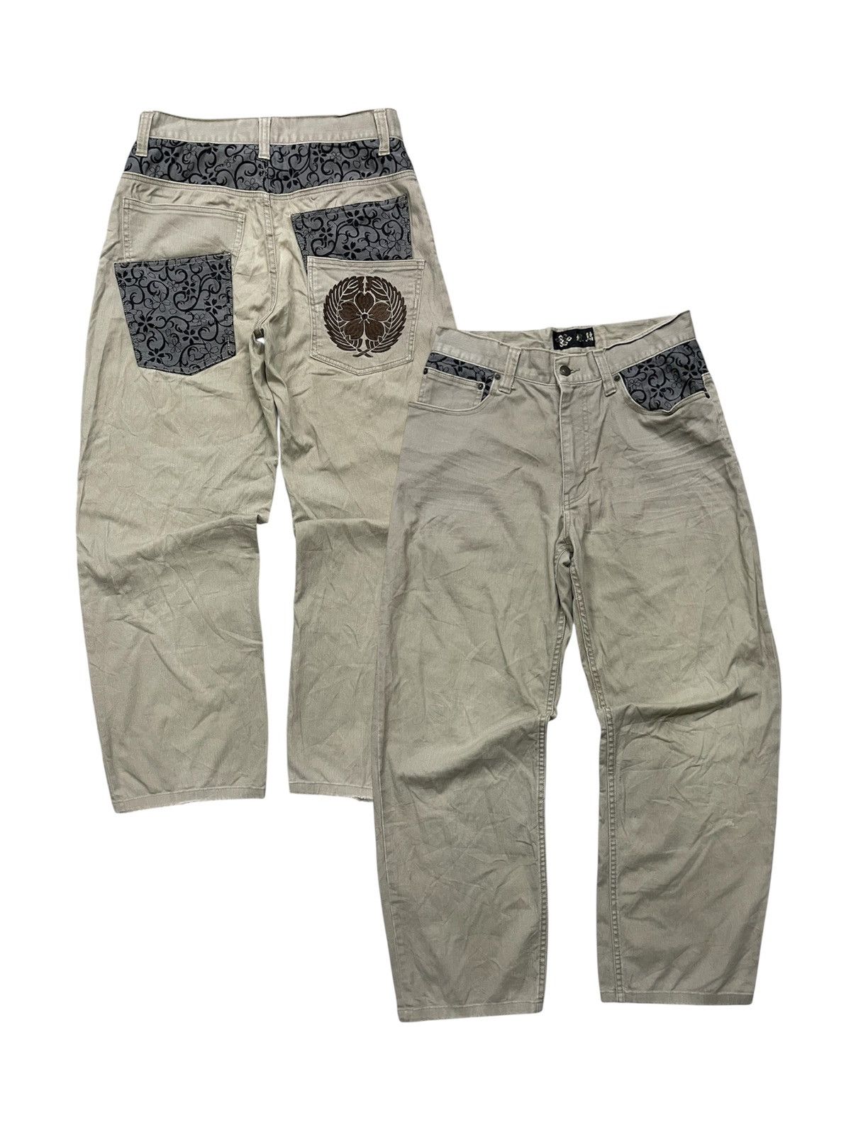 Karakuri Tamashii 2000s YAJIE JAPANESE TRADITIONAL DOUBLE POCKET PANT Size US 30 / EU 46 - 1 Thumbnail