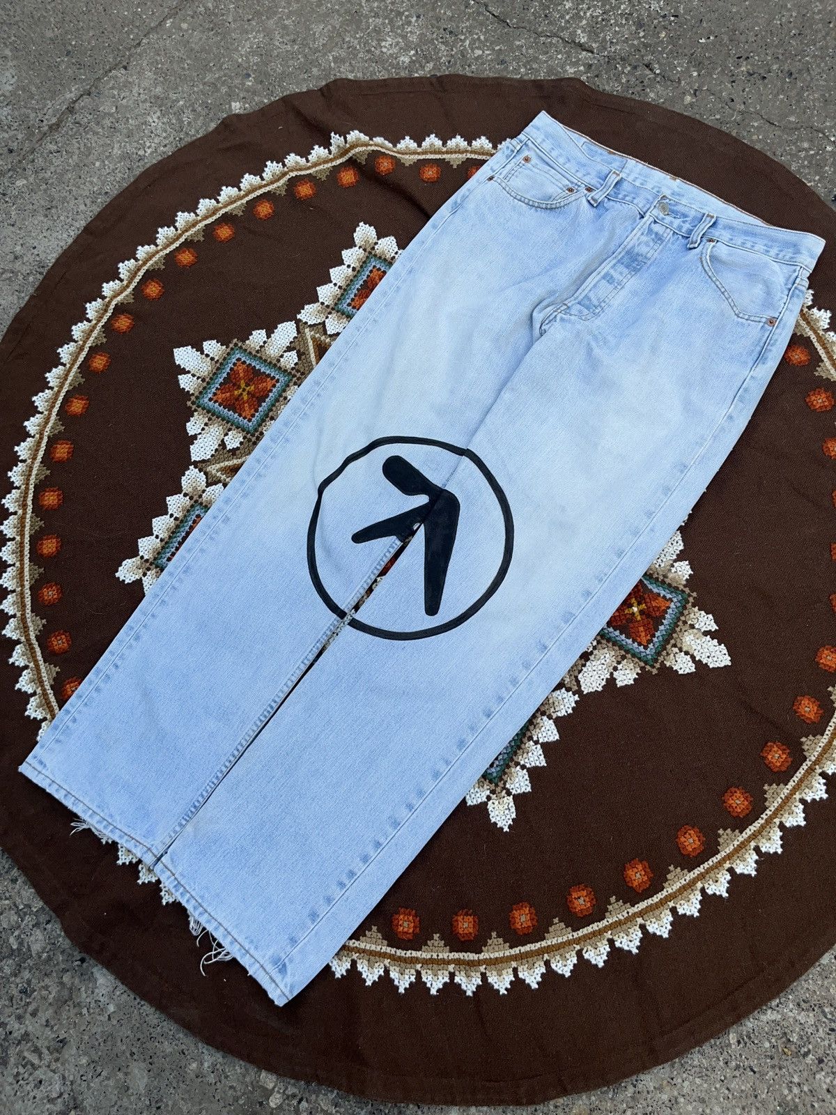 Apex Aphex Twin Custom Made Jeans On Vintage Levi’s 501 Size US 34 / EU 50 - 3 Thumbnail