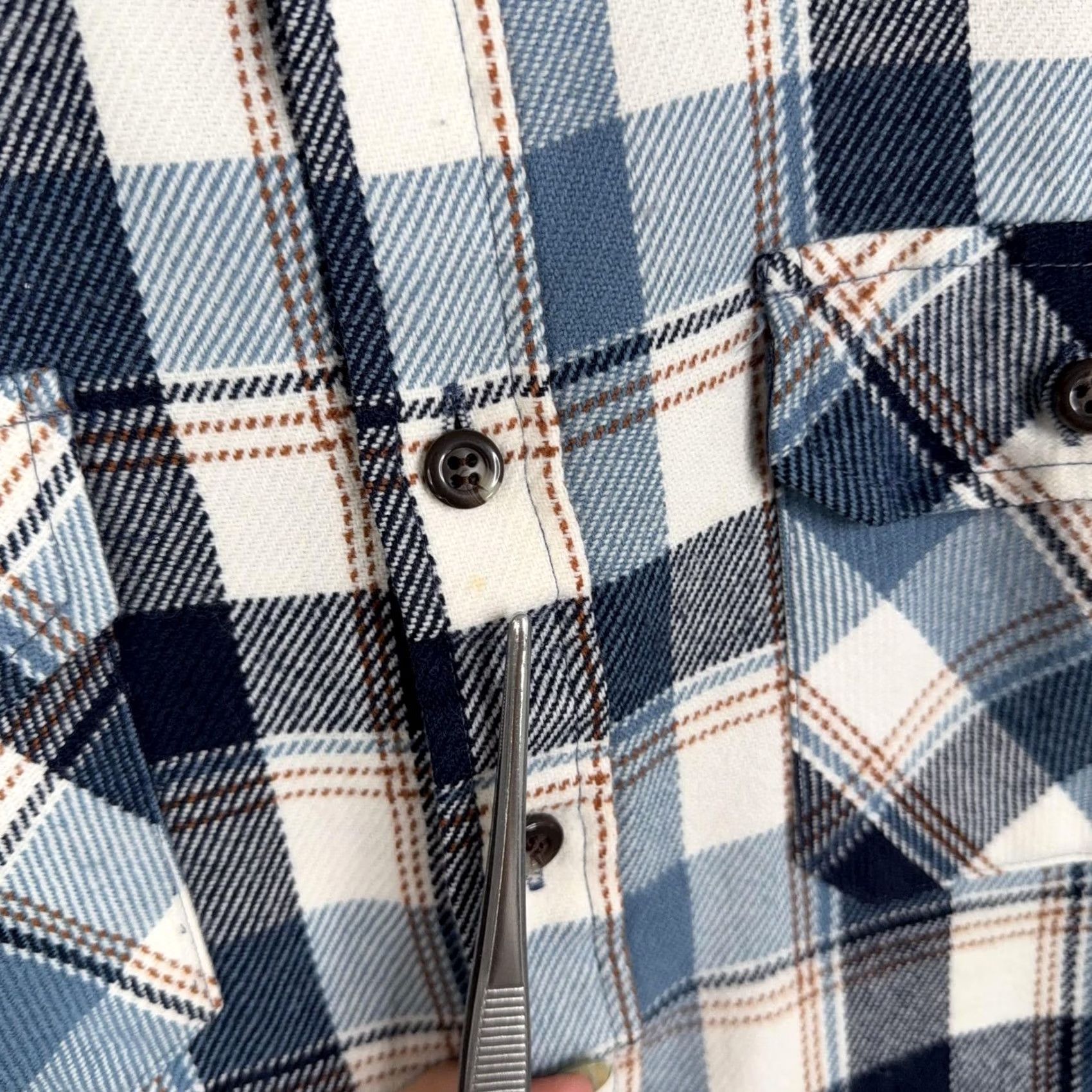 Sears VINTAGE Sears Shirt Mens M Blue Plaid Flannel Button Front Outdoor 80s 90s Womens Mens Girls Size US M / EU 48-50 / 2 - 3 Thumbnail