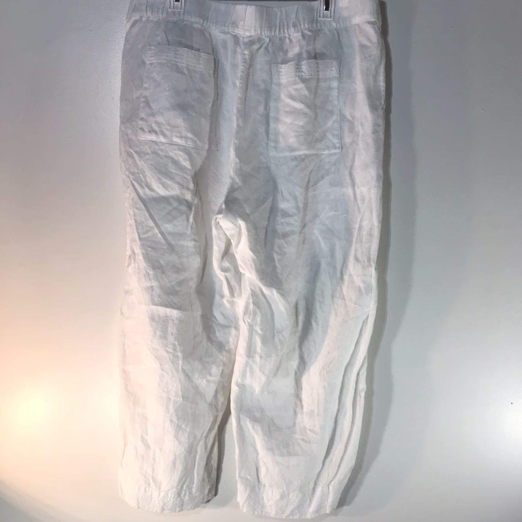 Vintage Pure Jill Pants XL Tall Linen White Cropped Pull On Womens Size 40" / US 18 - 5 Thumbnail