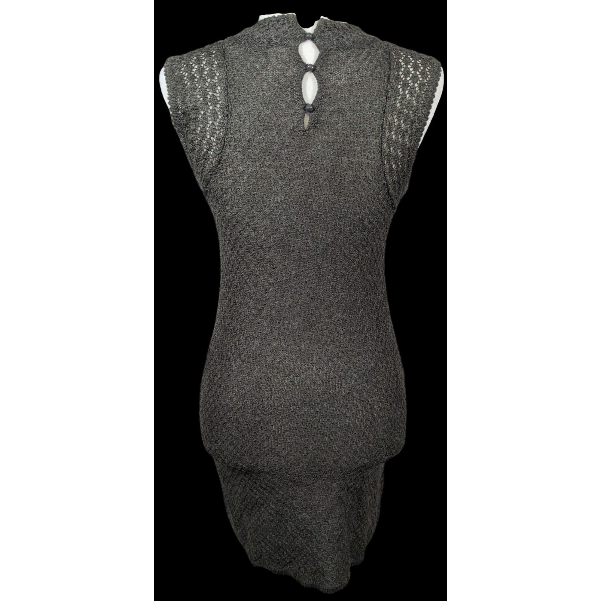 Heritage1981 Casual Retro Coquette Grey Knit Dress by Heritage 1981 Size M / US 6-8 / IT 42-44 - 2 Thumbnail