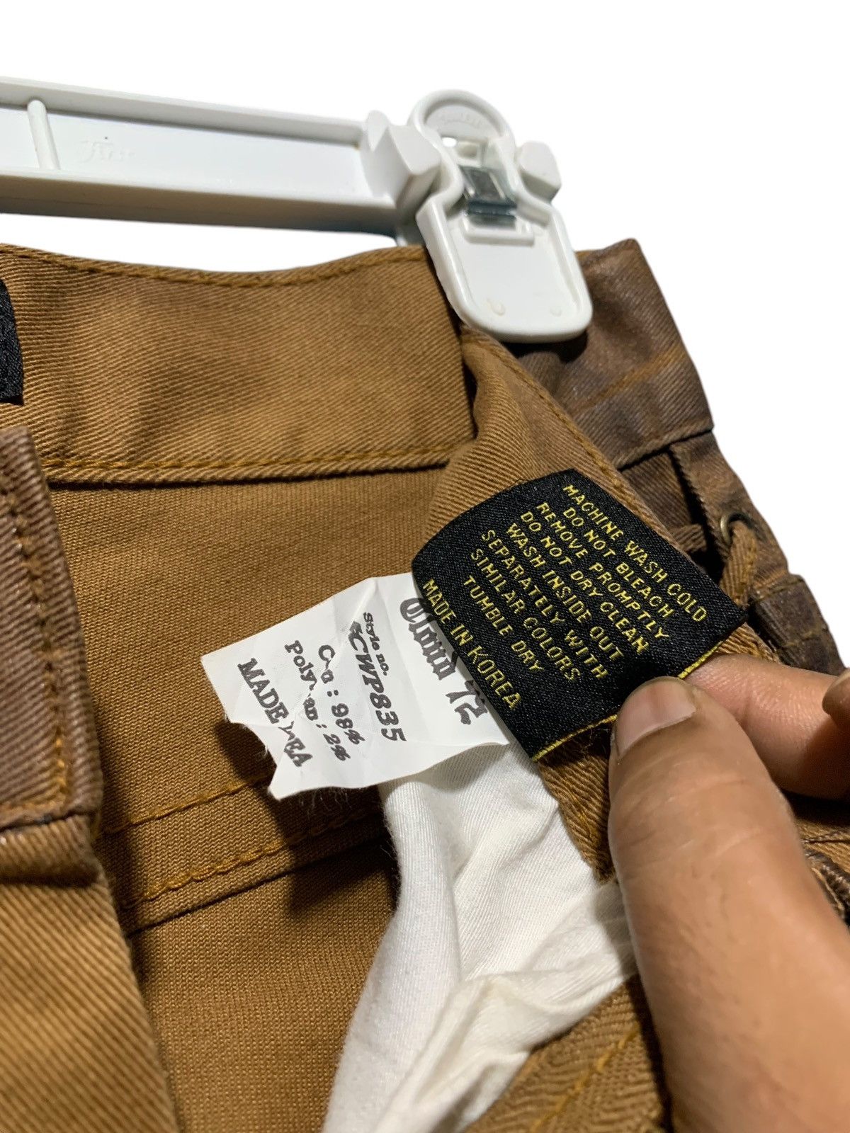 14th Addiction Cloud72 side laces cross skull patches brown wax denim Size US 27 - 15 Thumbnail